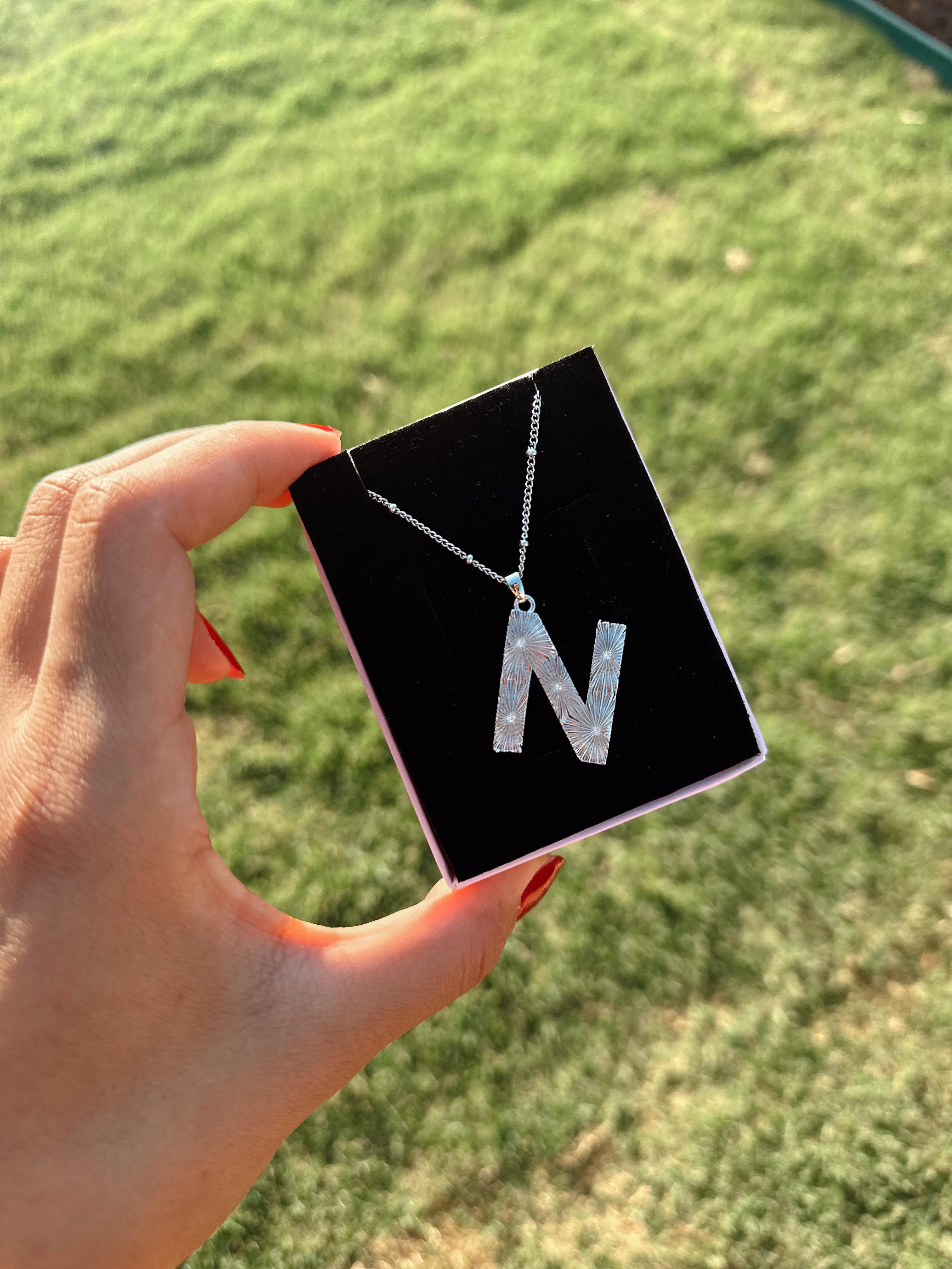 N Çelik Silver Harf Kolye