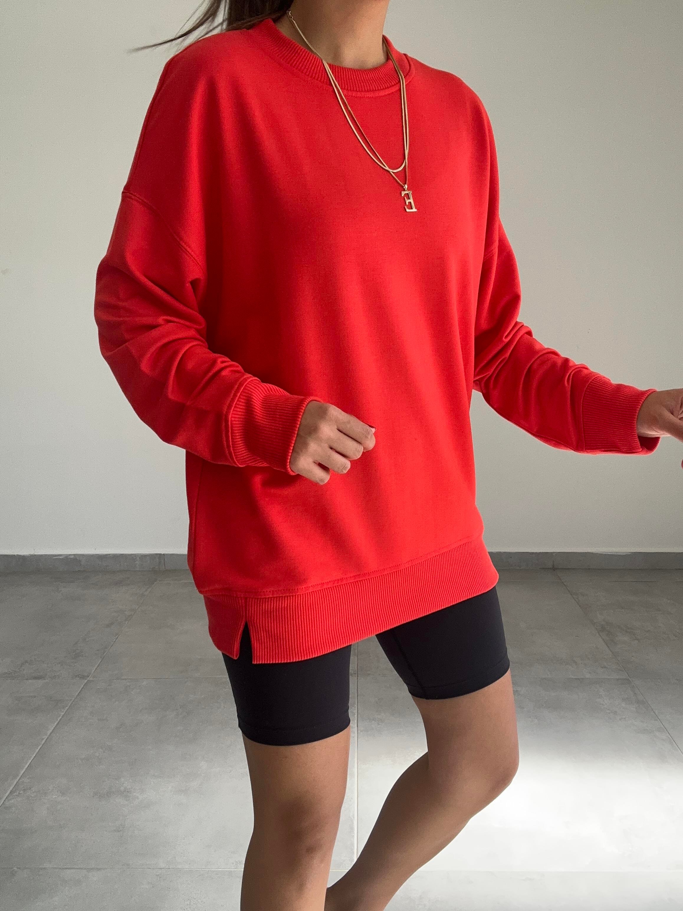 Narçiçeği  Rezerve Yanları Yırtmaç Detaylı Sweat