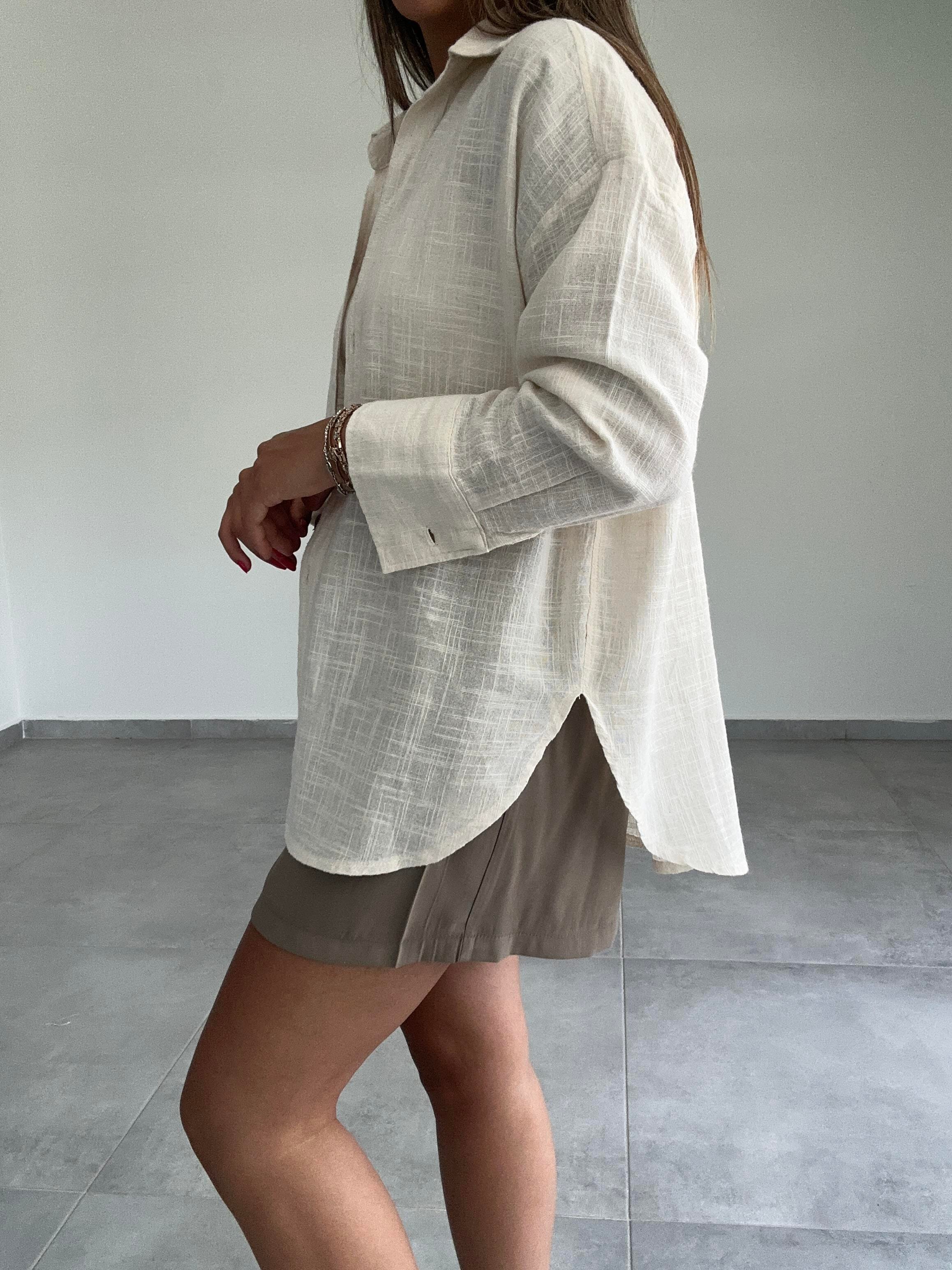 Naturel Oversize Gömlek