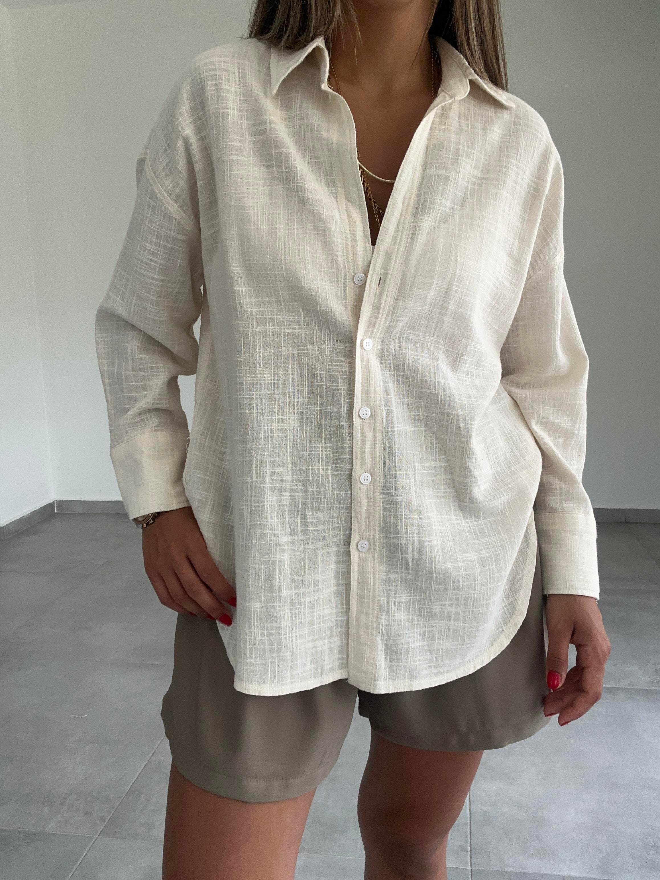 Naturel Oversize Gömlek