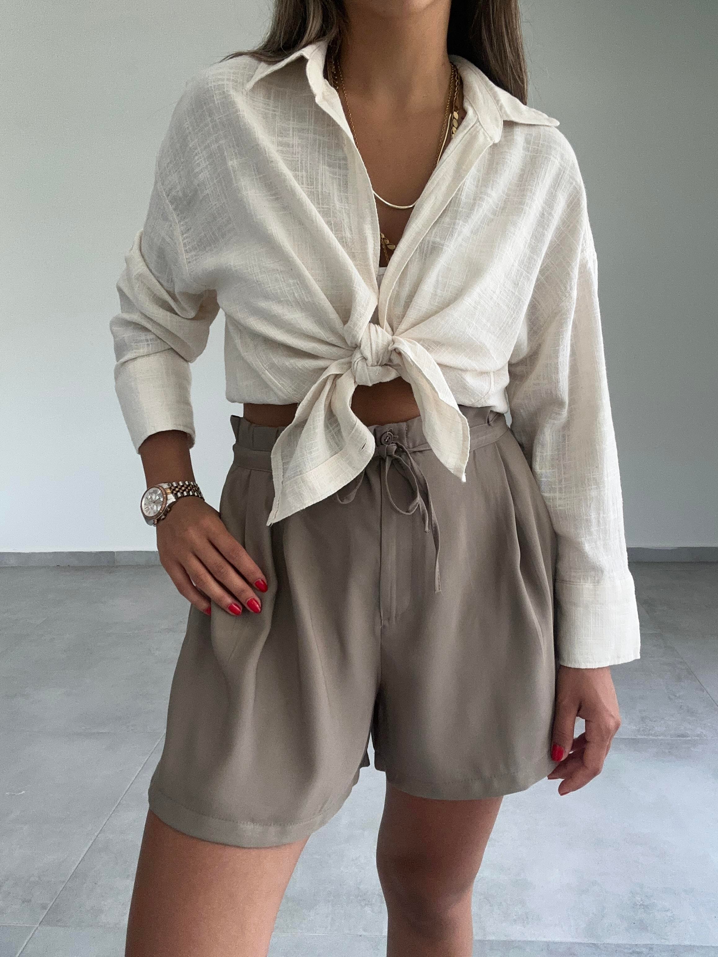 Naturel Oversize Gömlek