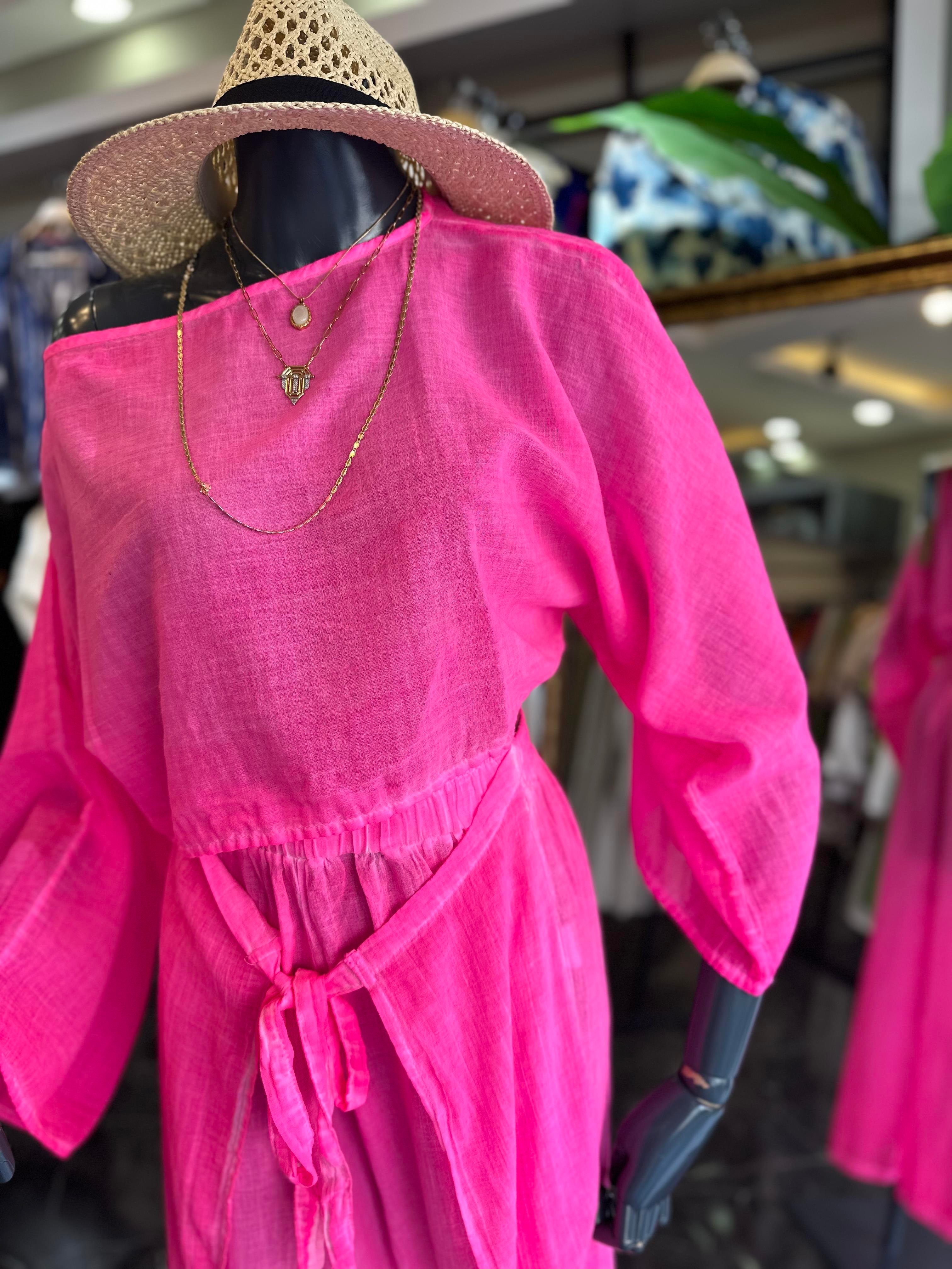 Neon Pembe Datça Bluz