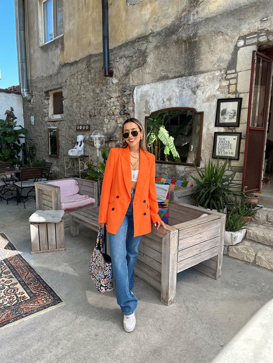 Orange Blazer Ceket