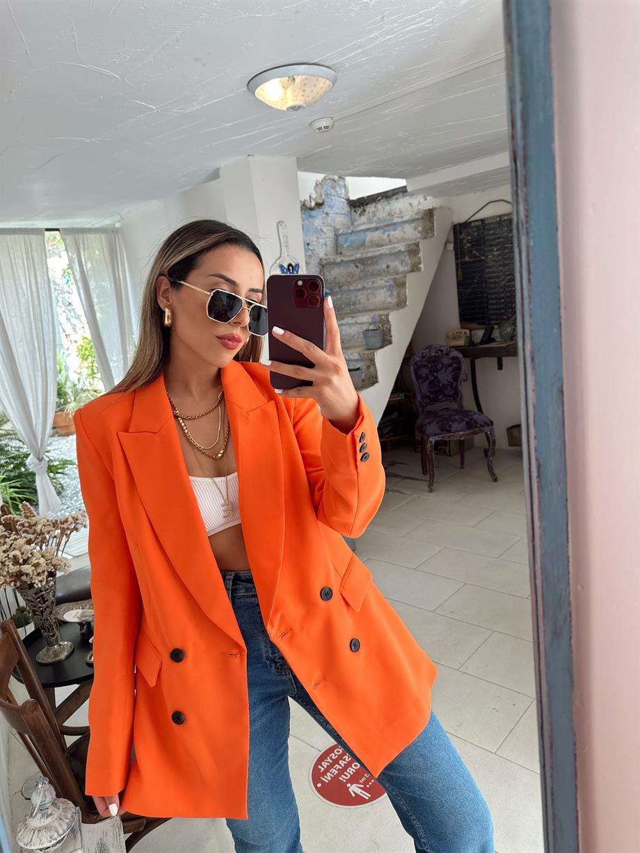 Orange Blazer Ceket