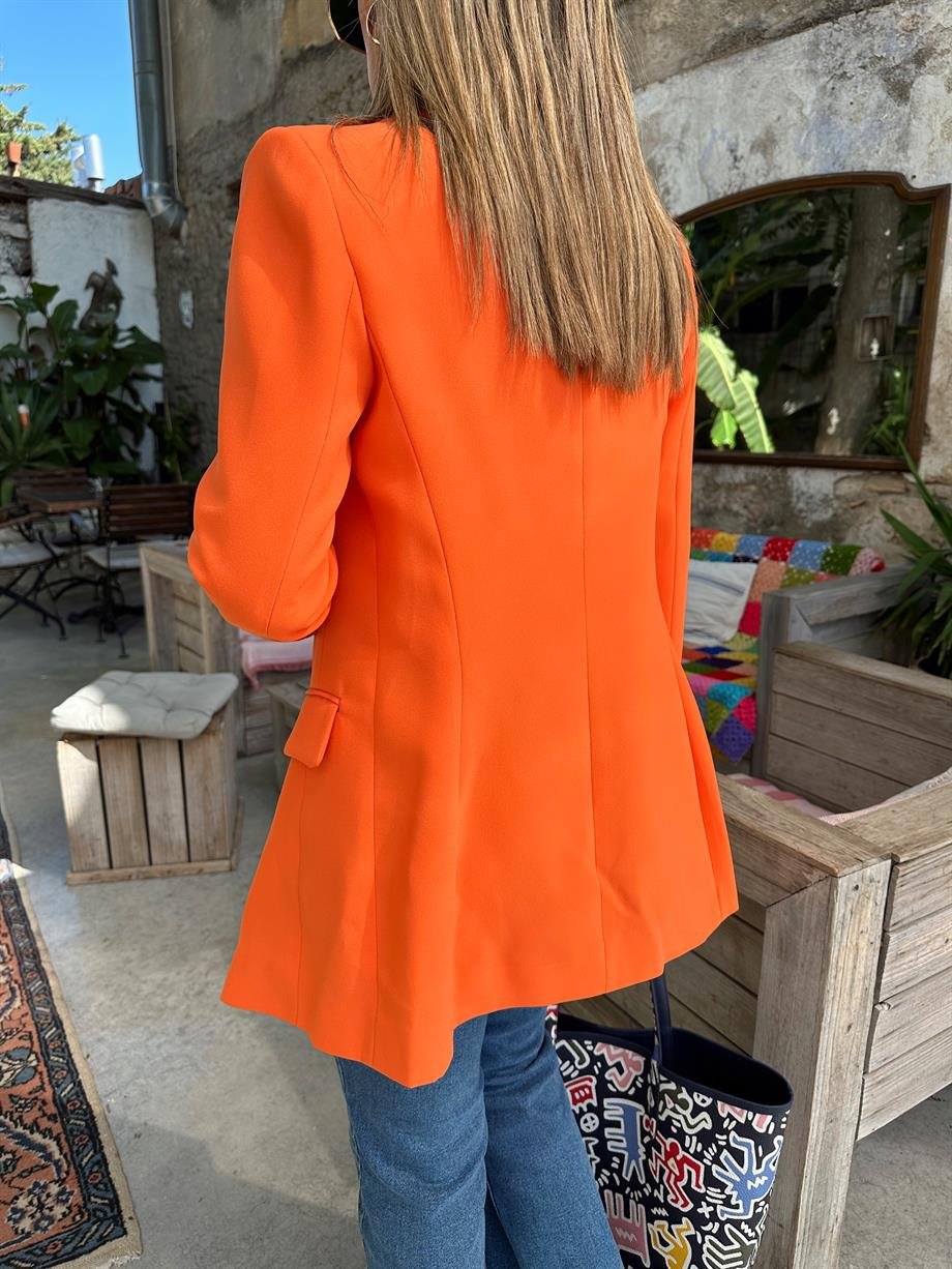 Orange Blazer Ceket