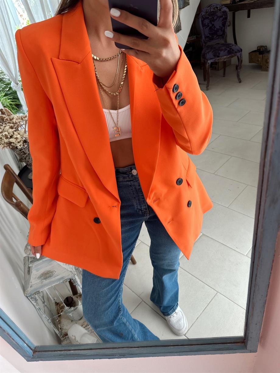 Orange Blazer Ceket