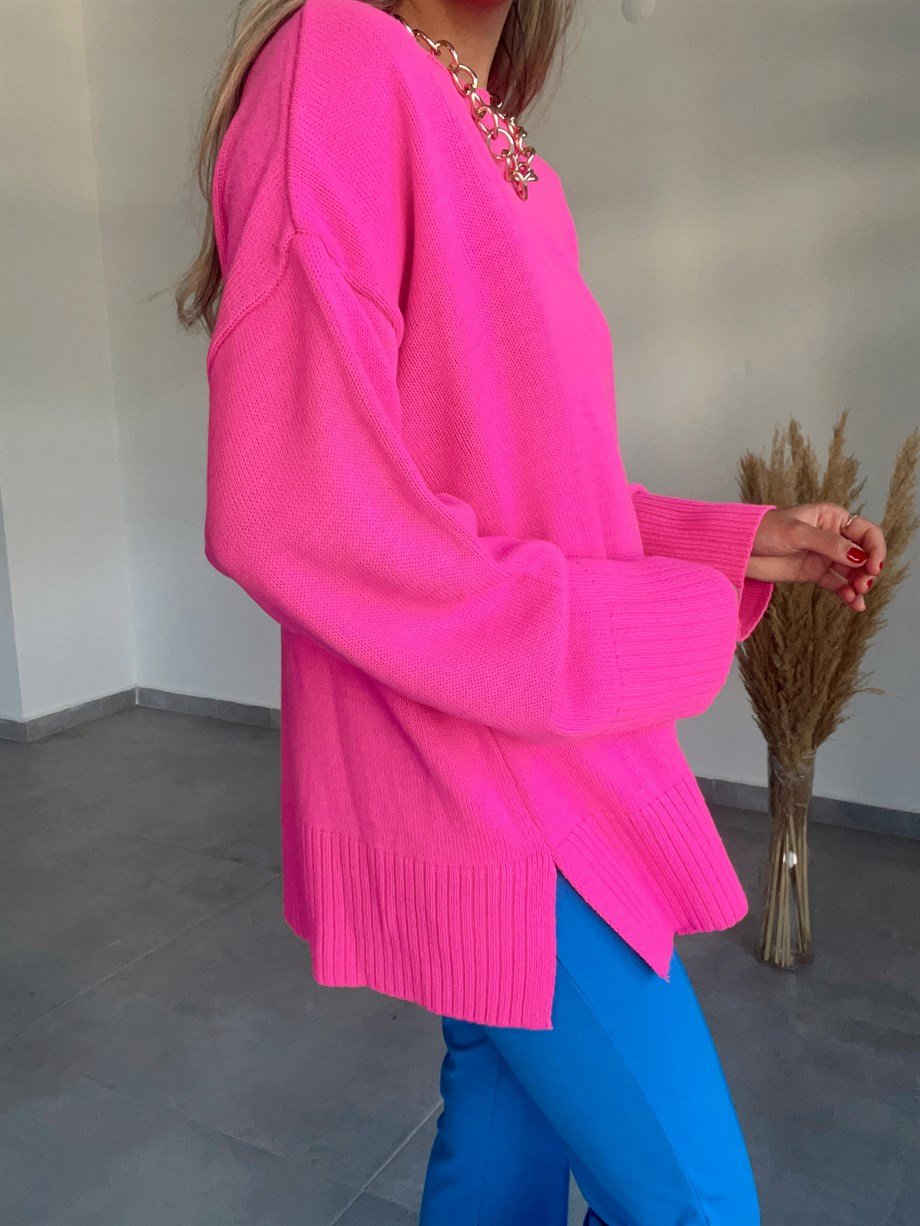 Oversize Basic Kazak Fuşya