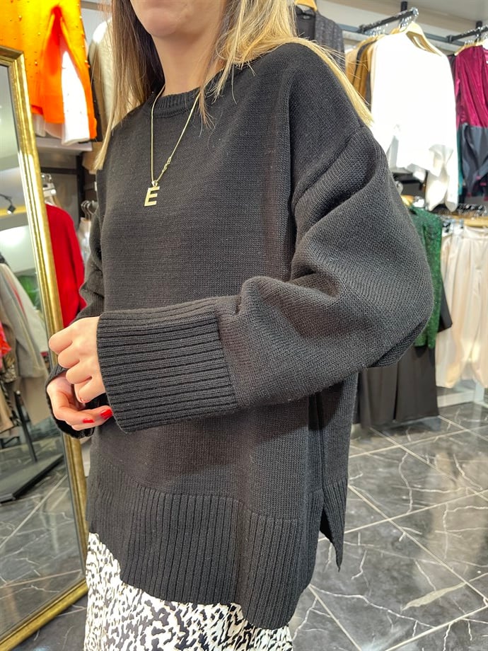 Oversize Basic Kazak Siyah