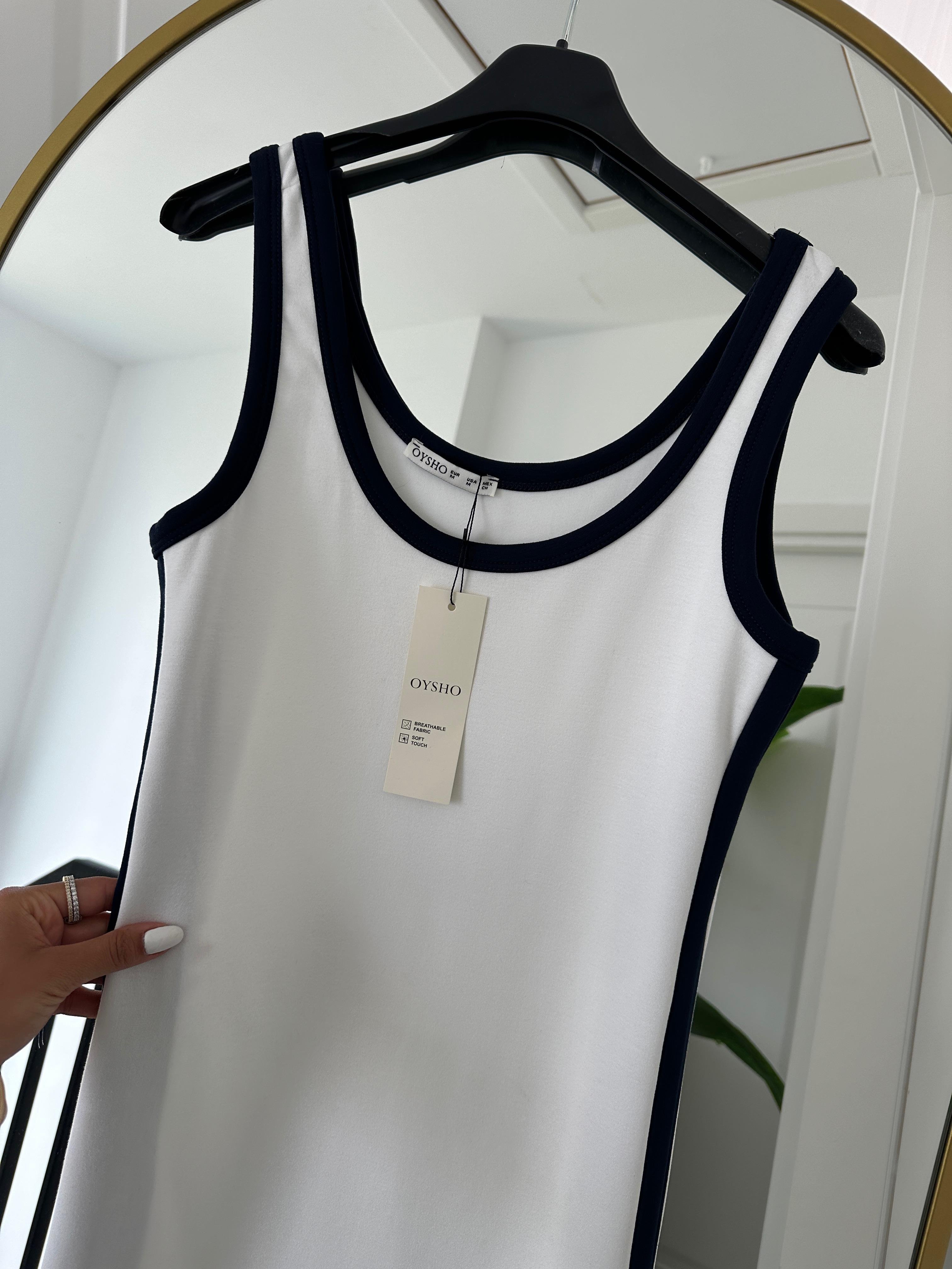 Oys Beyaz Modal Kumaş Askılı Basic Elbise