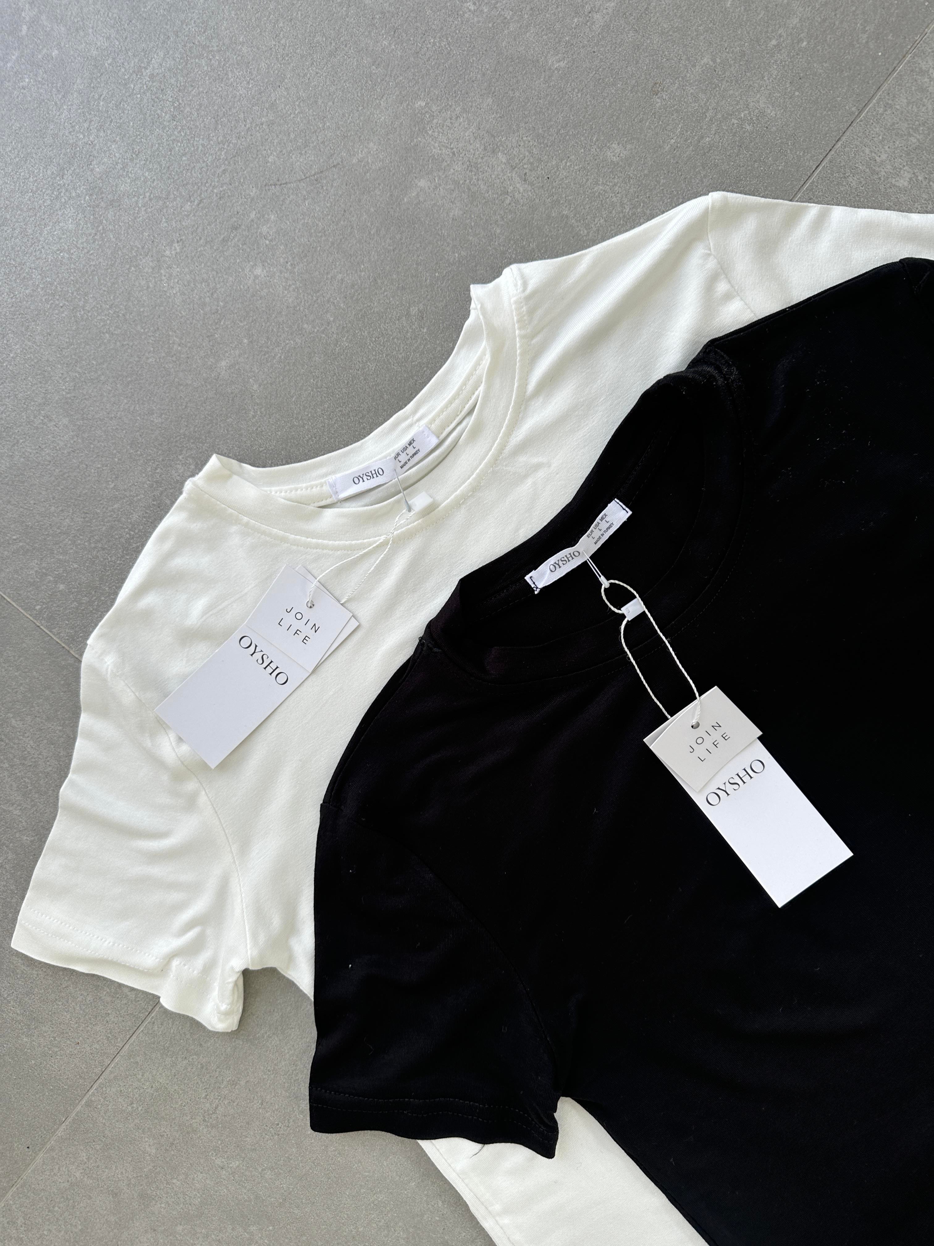 Oys Beyaz Yarım Kol Basic Tshirt