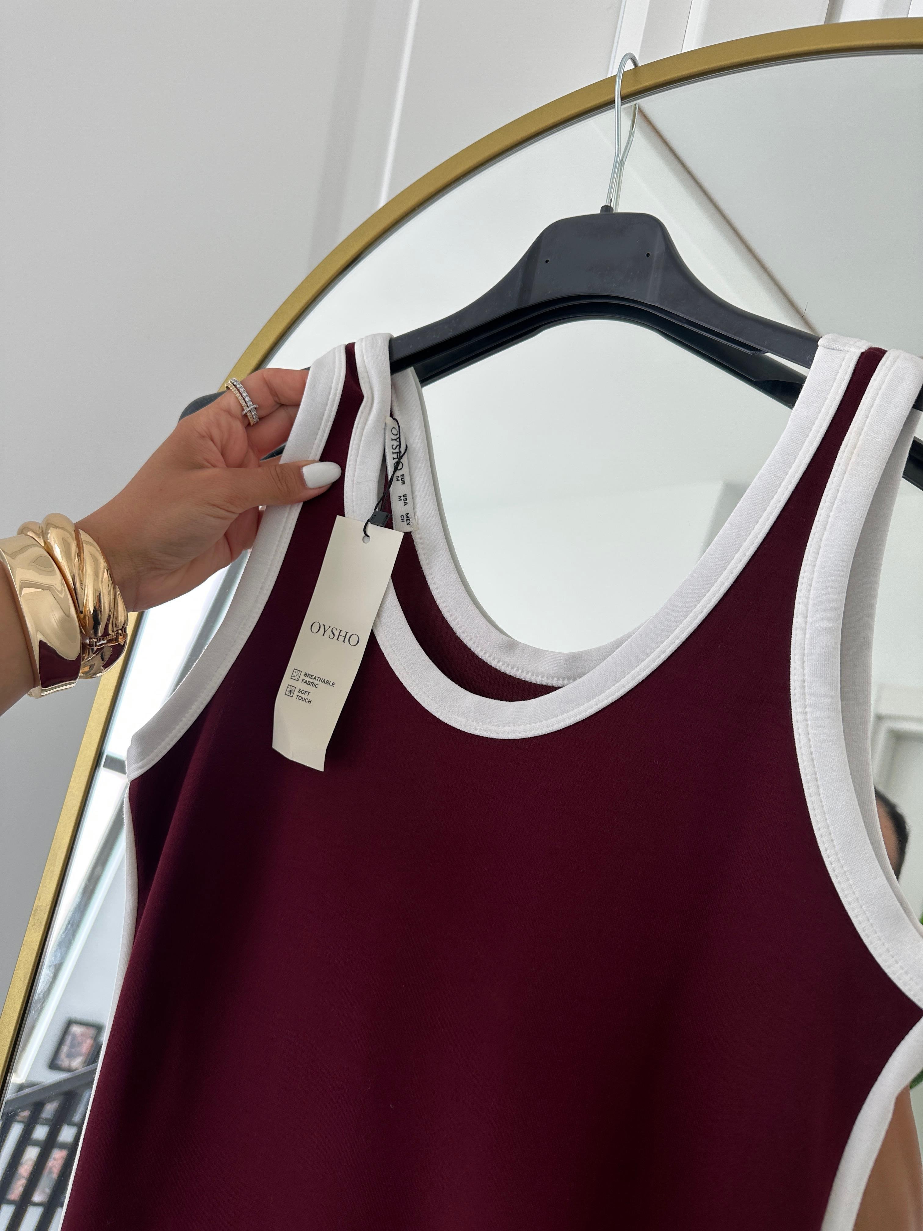 Oys Bordo Modal Kumaş Askılı Basic Elbise