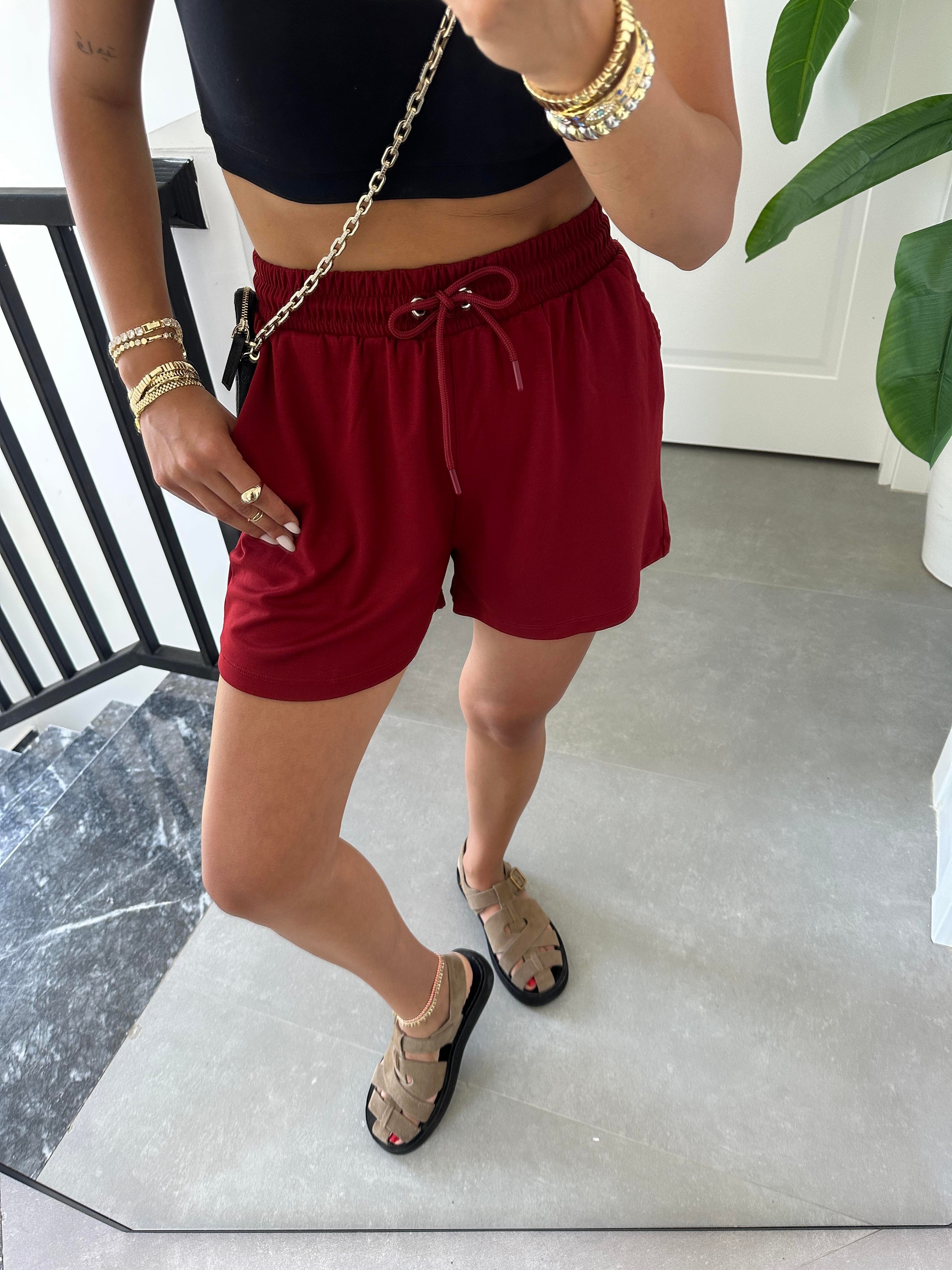 Oys Bordo Modal Şort