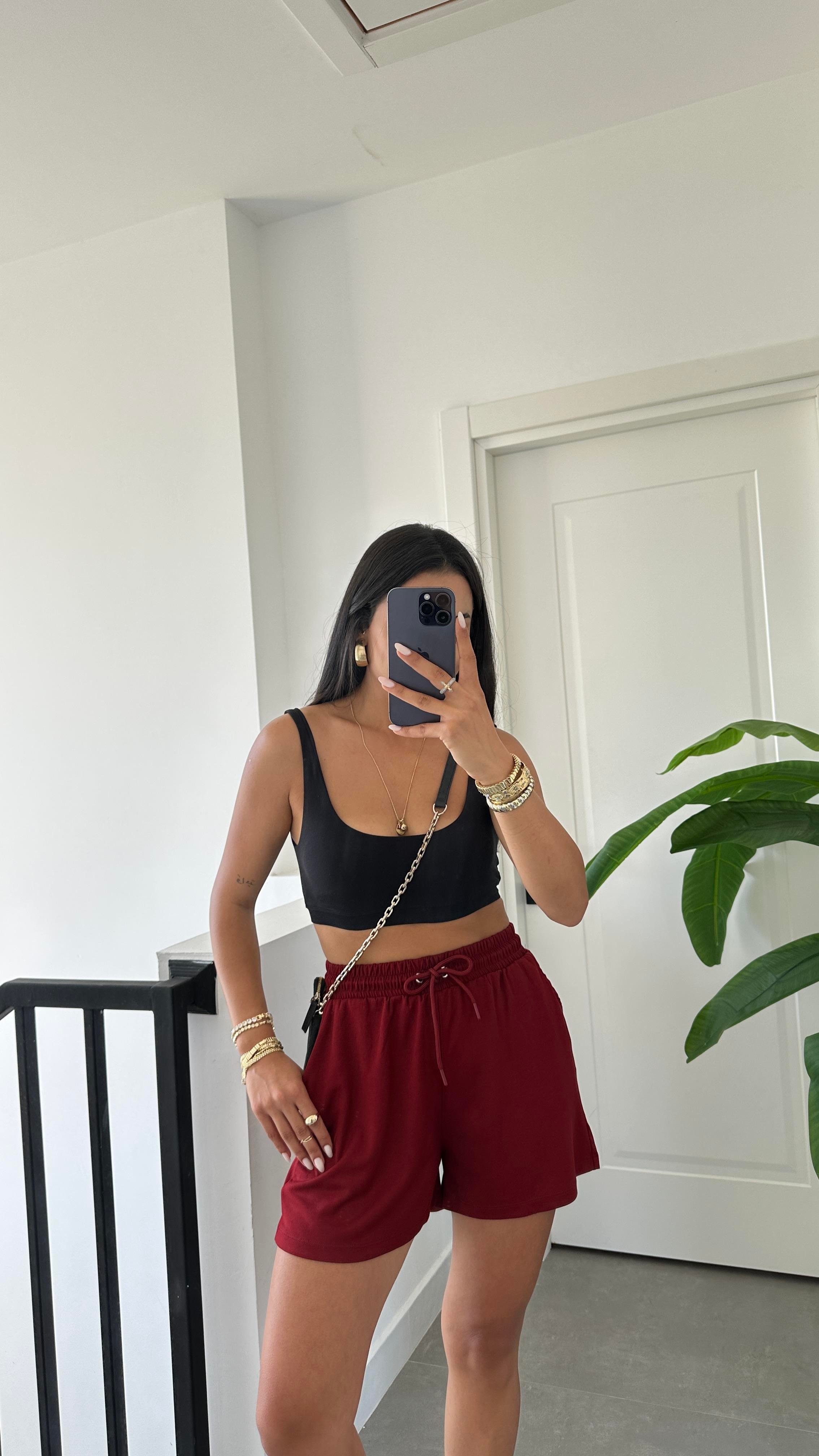 Oys Bordo Modal Şort