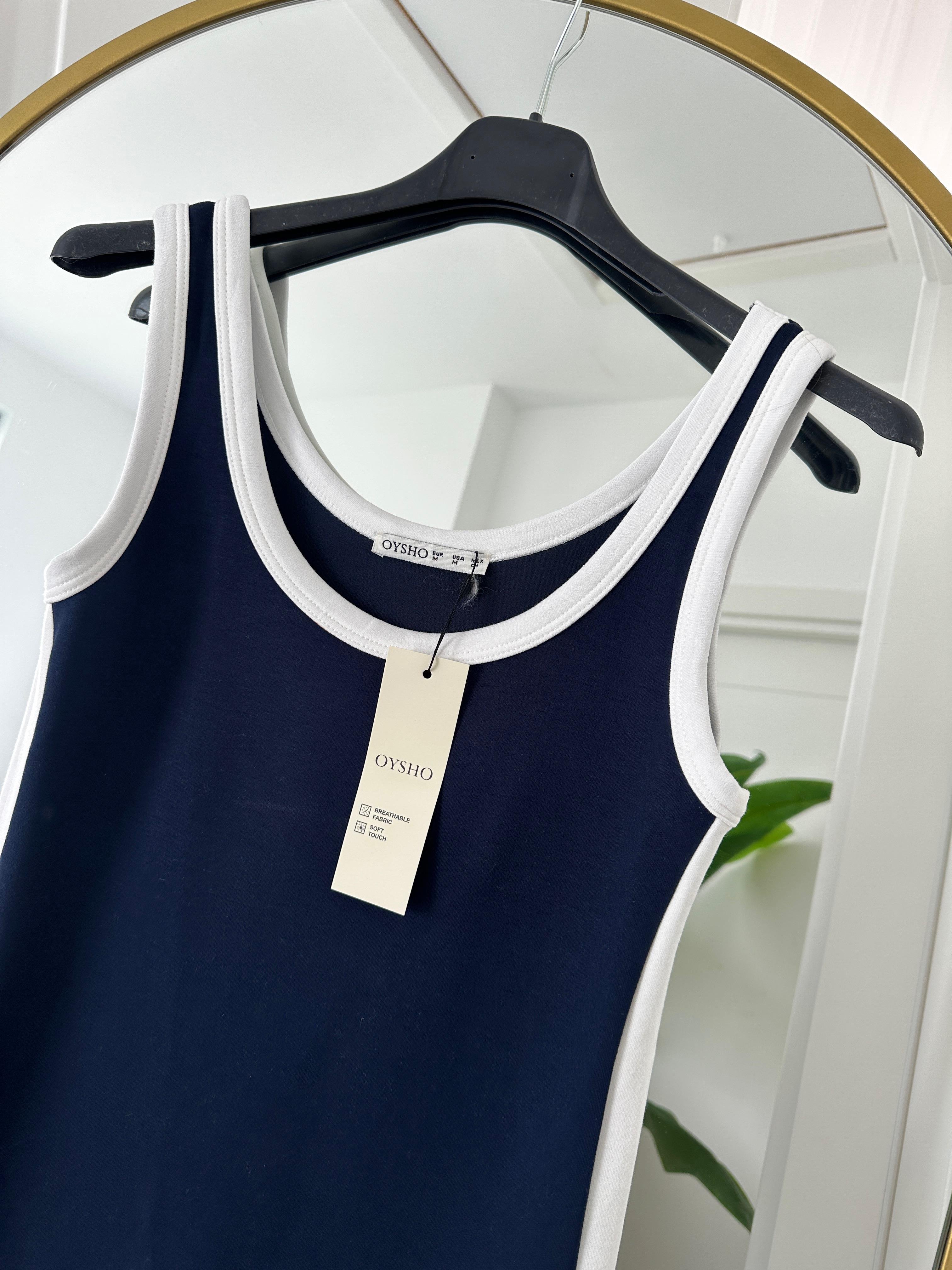 Oys Lacivert Modal Kumaş Askılı Basic Elbise