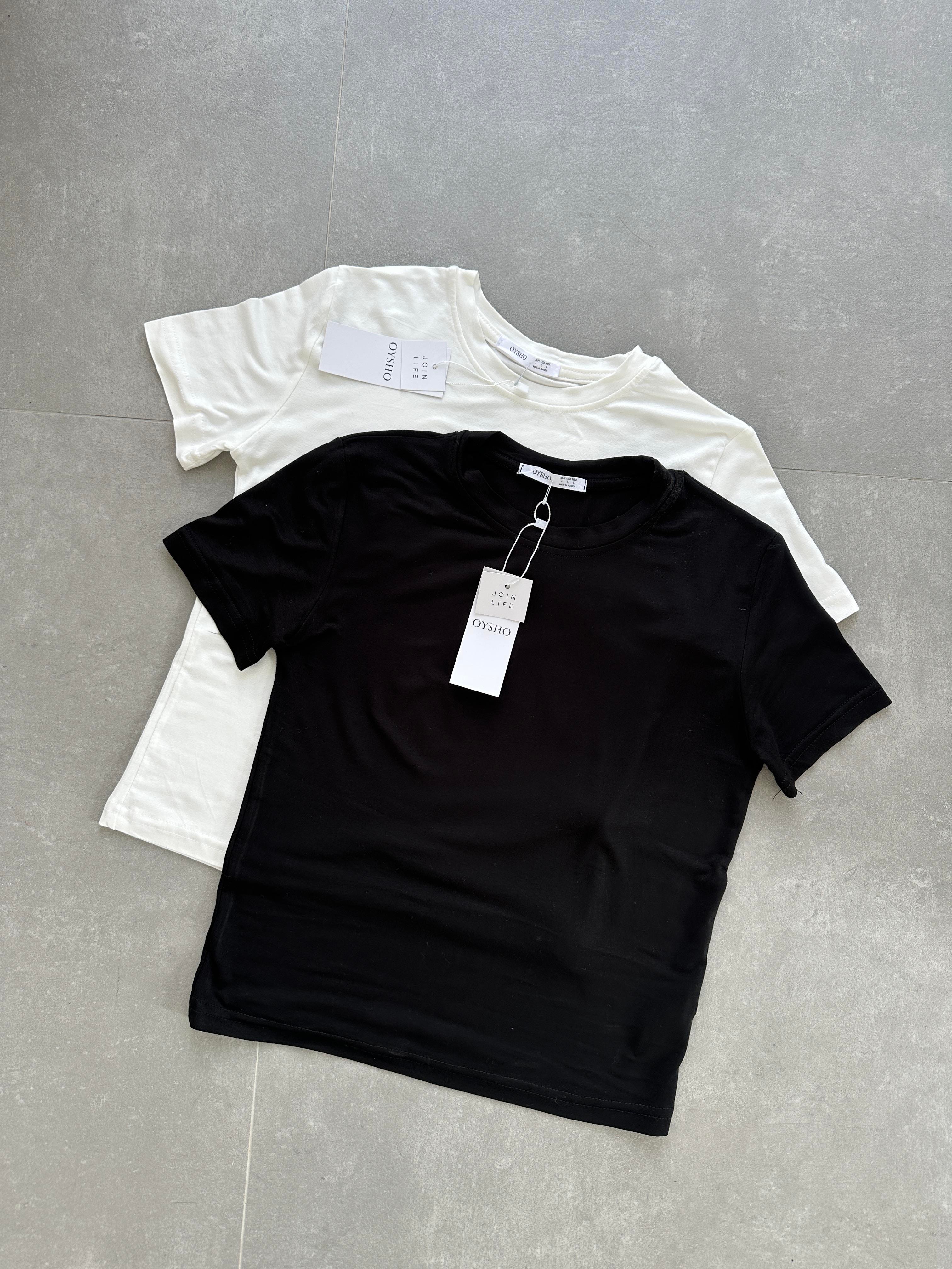Oys Siyah Yarım Kol Basic Tshirt
