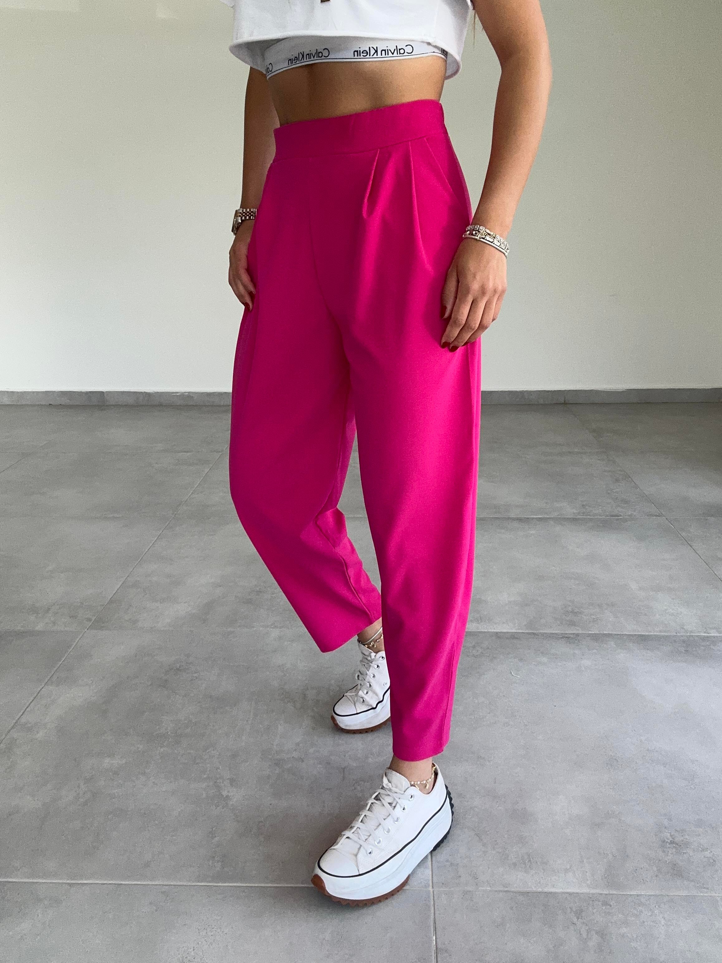 Özel Üretim Bombeli Fuşya Pantolon