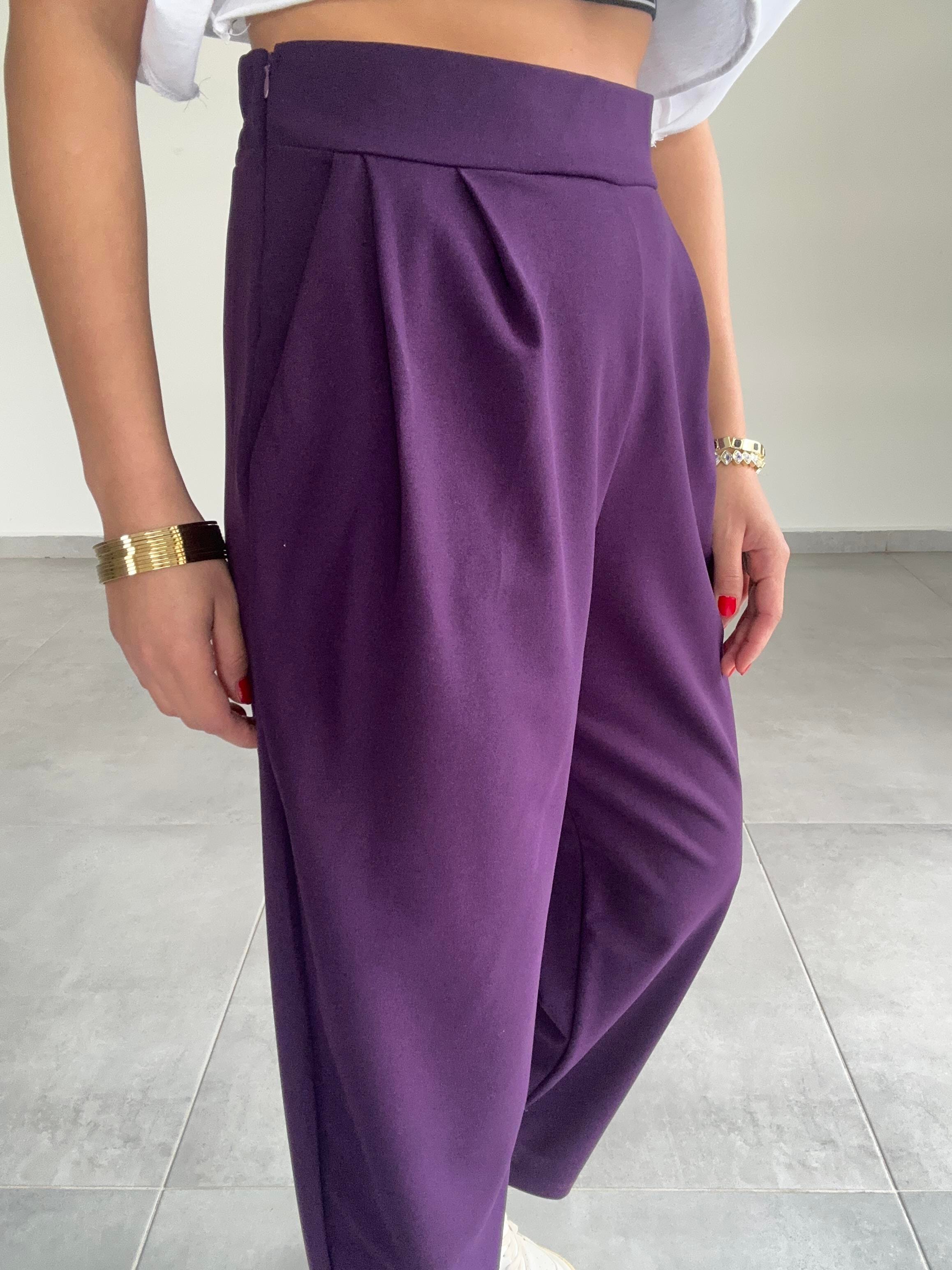 Özel Üretim Bombeli Mürdüm Pantolon