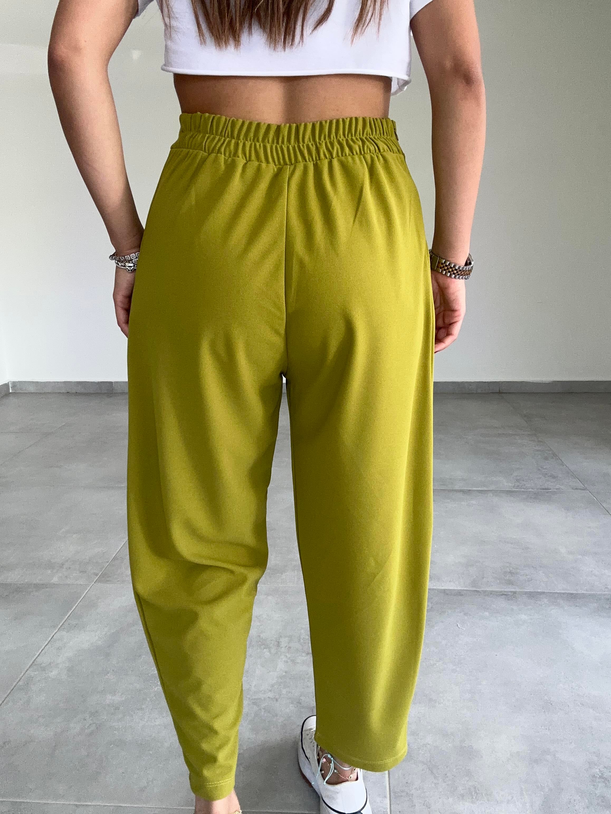 Özel Üretim Bombeli Olive Pantolon