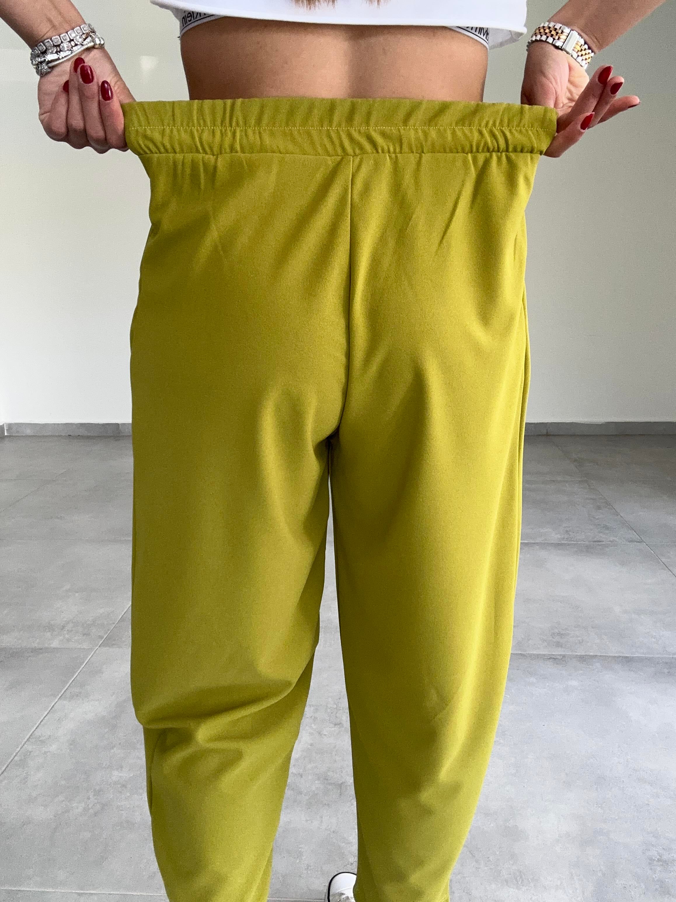 Özel Üretim Bombeli Olive Pantolon