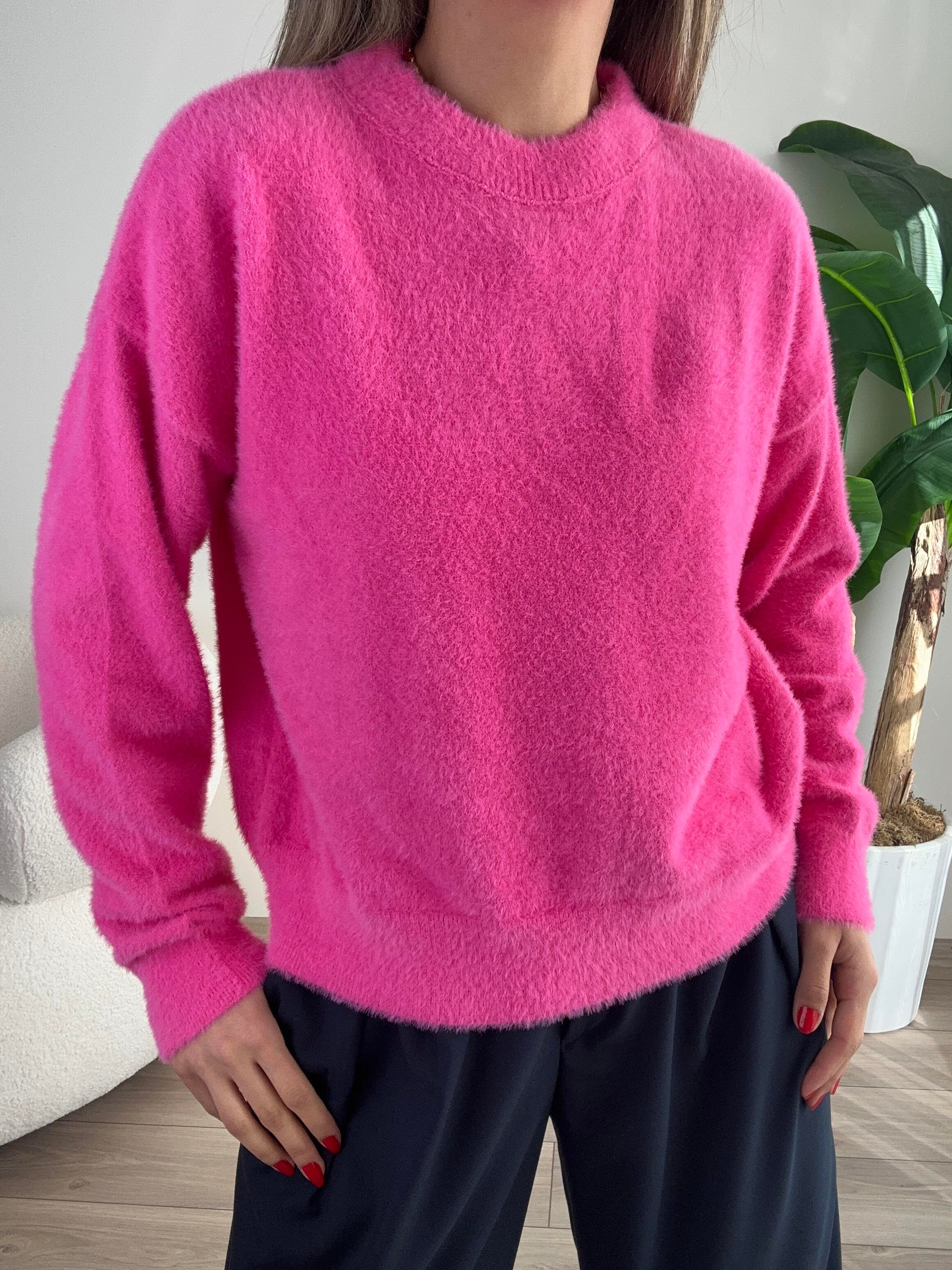 Pembe Bisiklt Yaka Triko Kazak