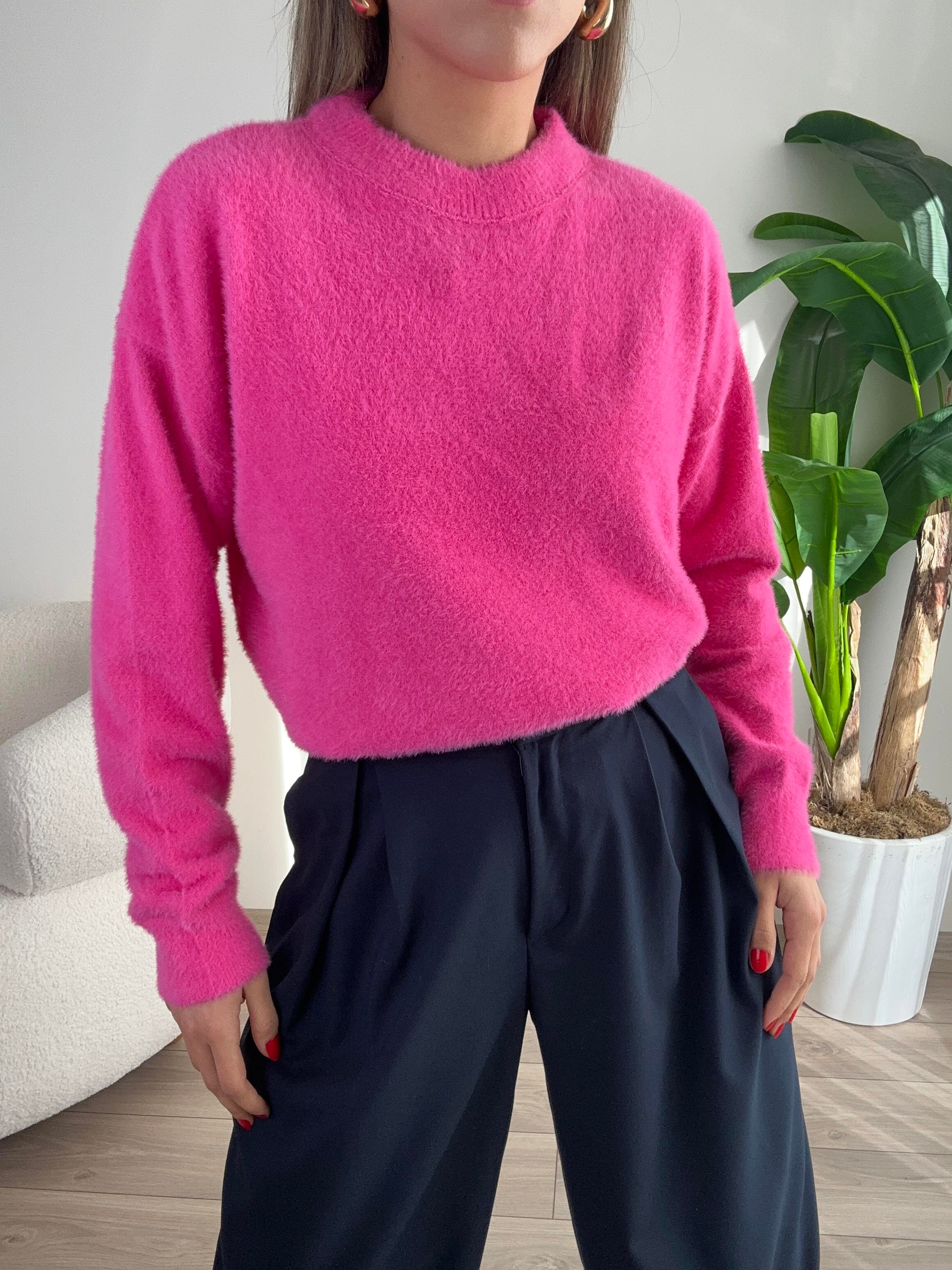 Pembe Bisiklt Yaka Triko Kazak