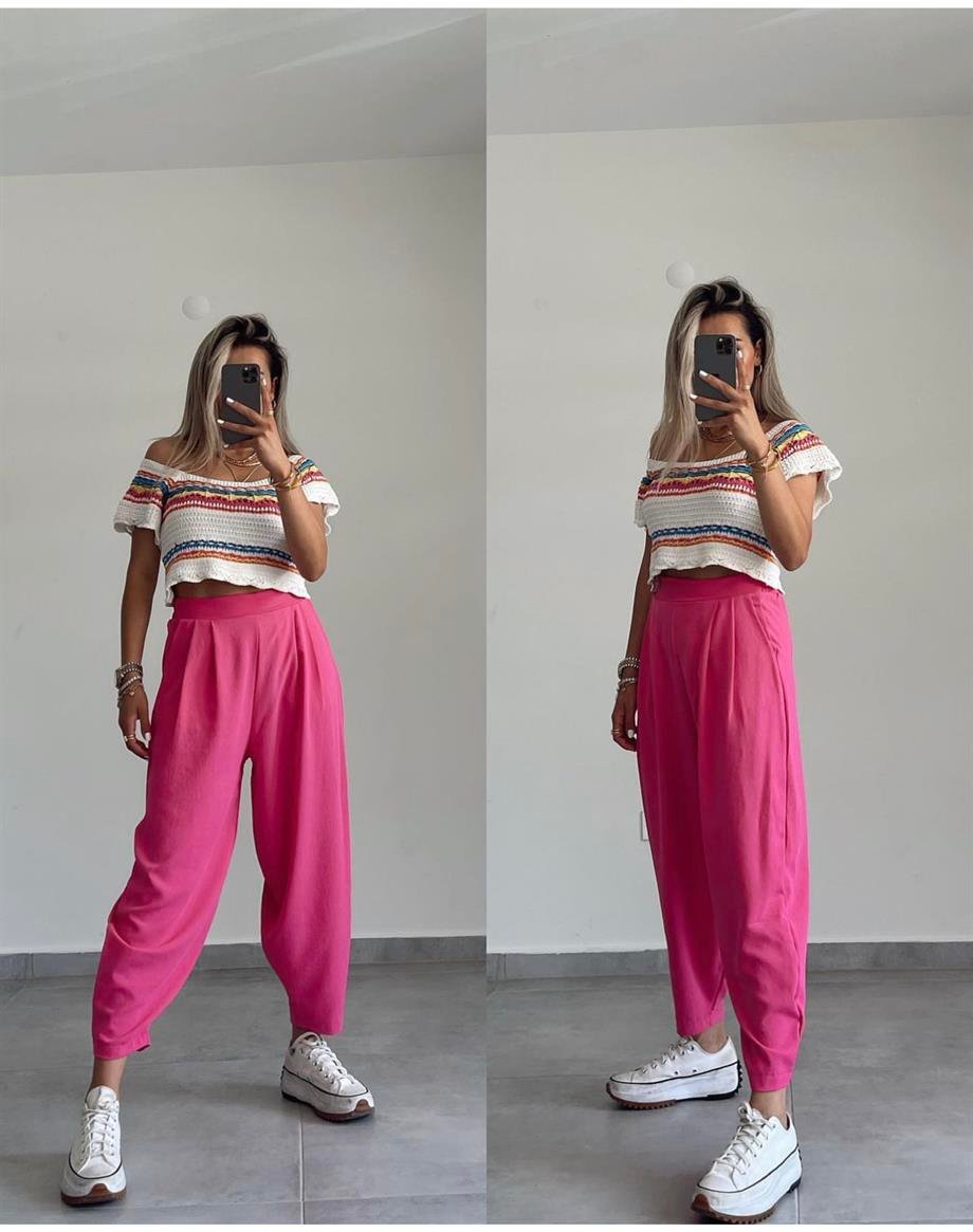 Pembe Bombeli Pantolon