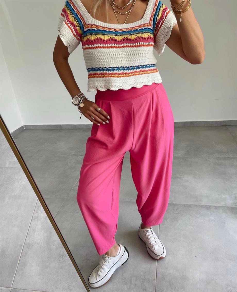 Pembe Bombeli Pantolon
