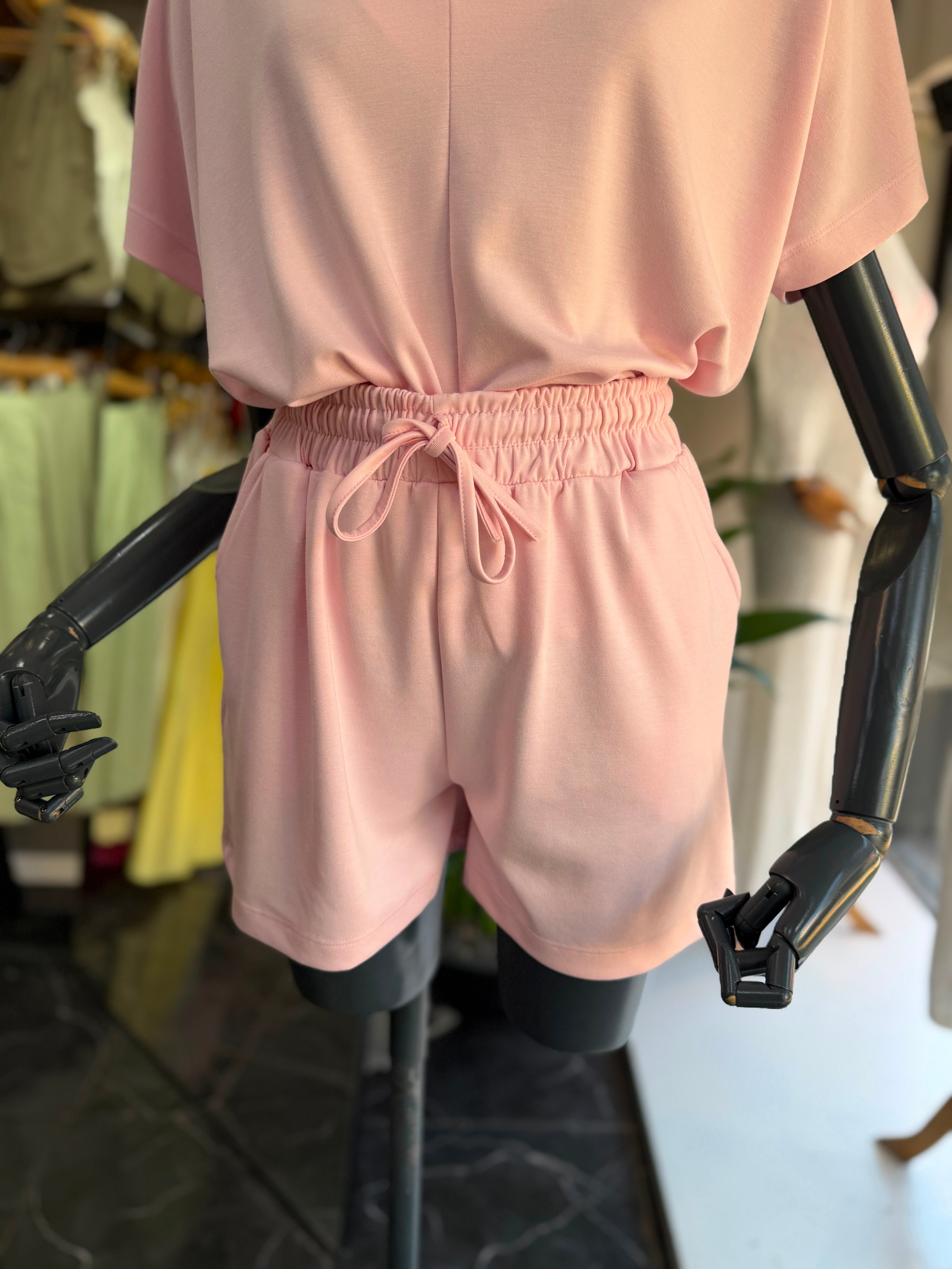 Pembe Modal Şortlu Tshirt Takım