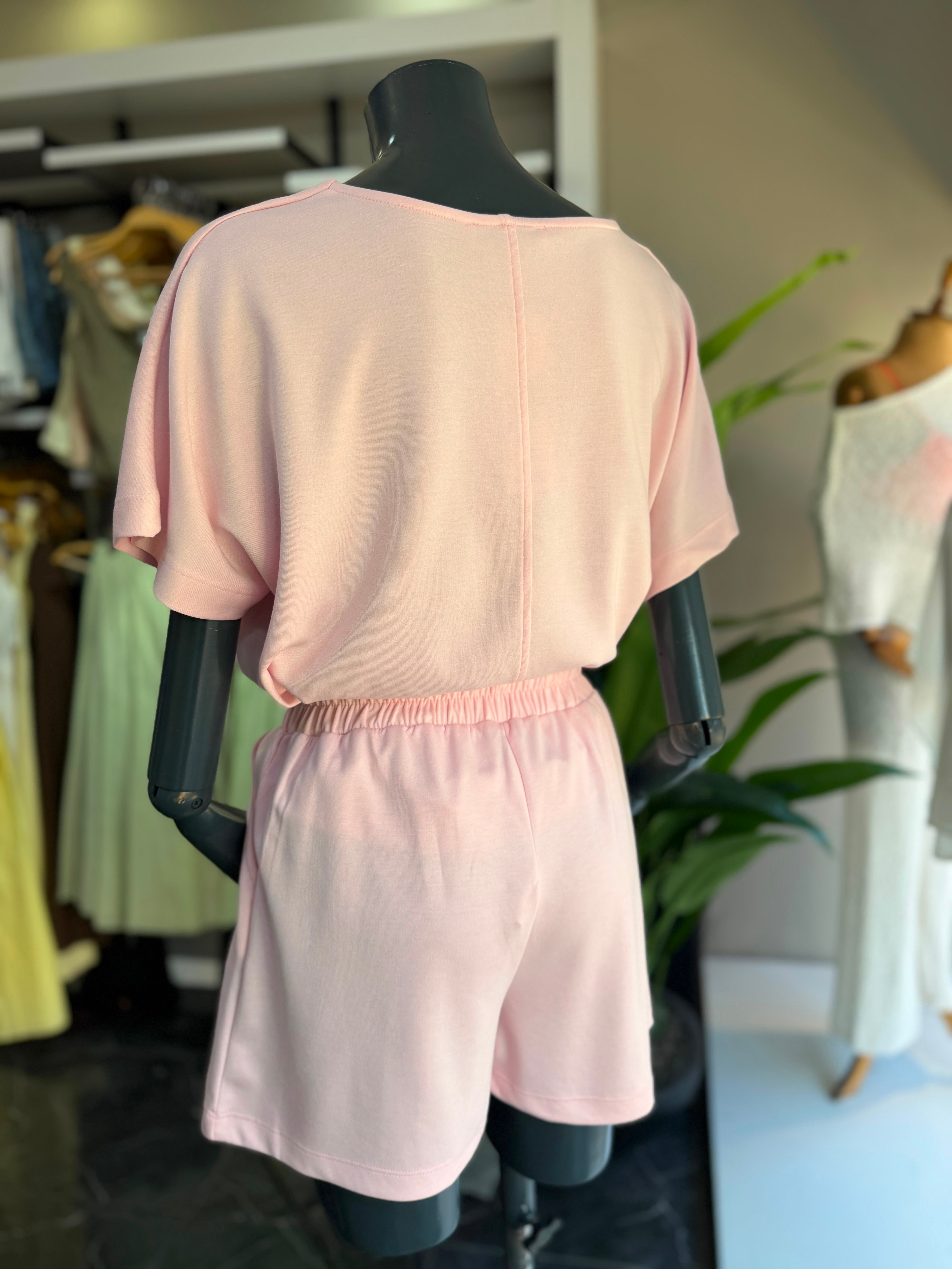 Pembe Modal Şortlu Tshirt Takım