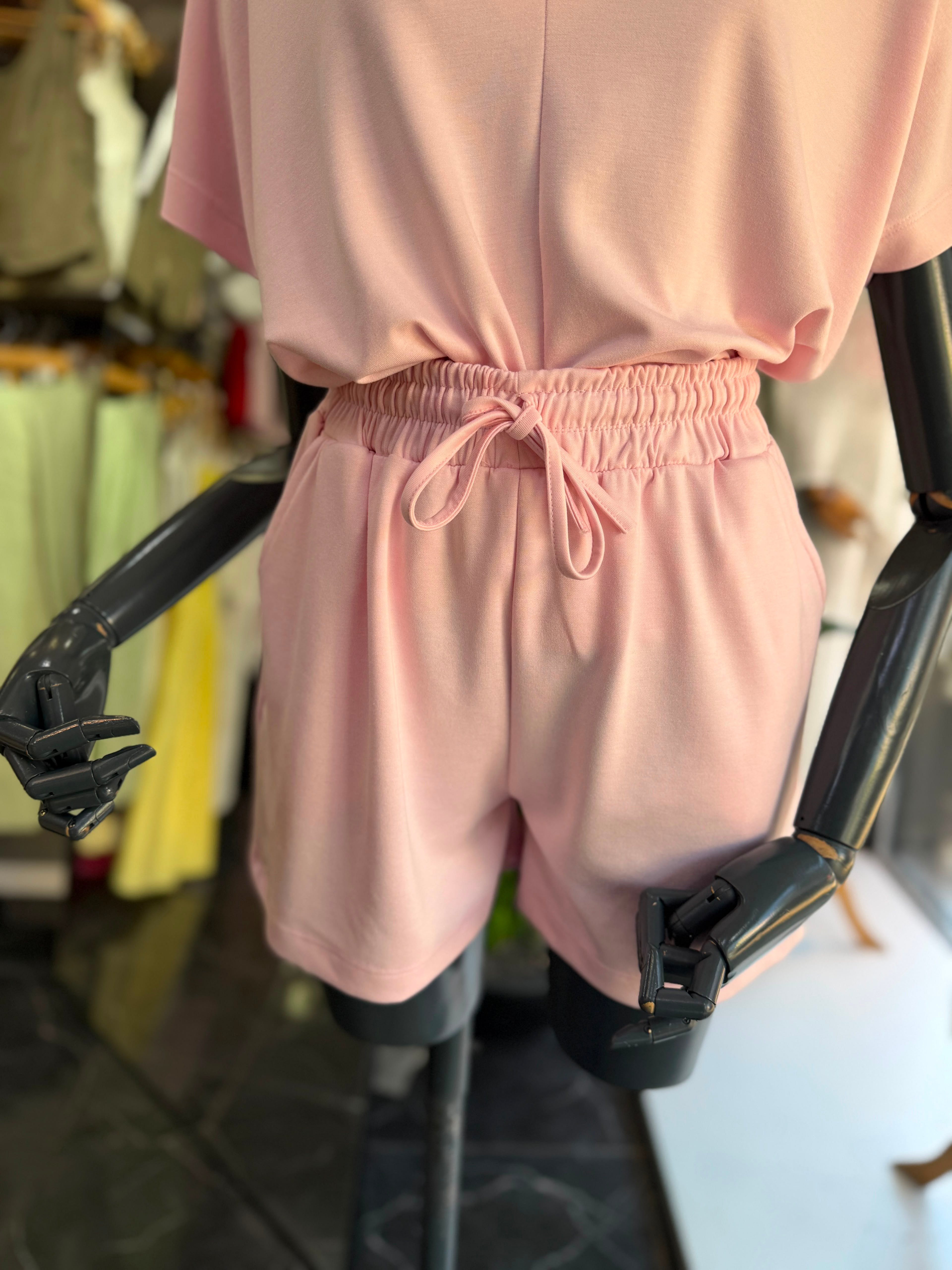 Pembe Modal Şortlu Tshirt Takım