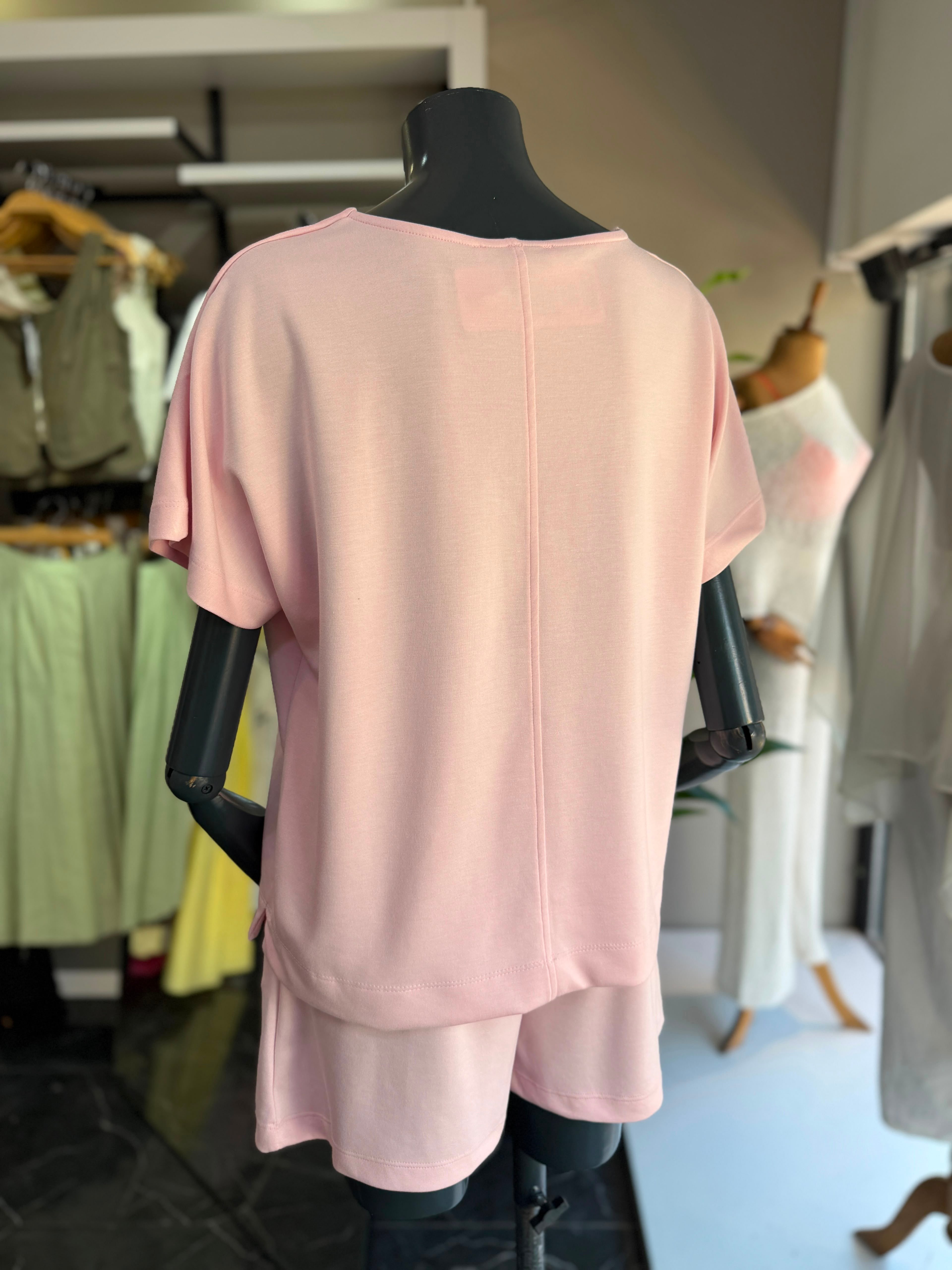 Pembe Modal Şortlu Tshirt Takım