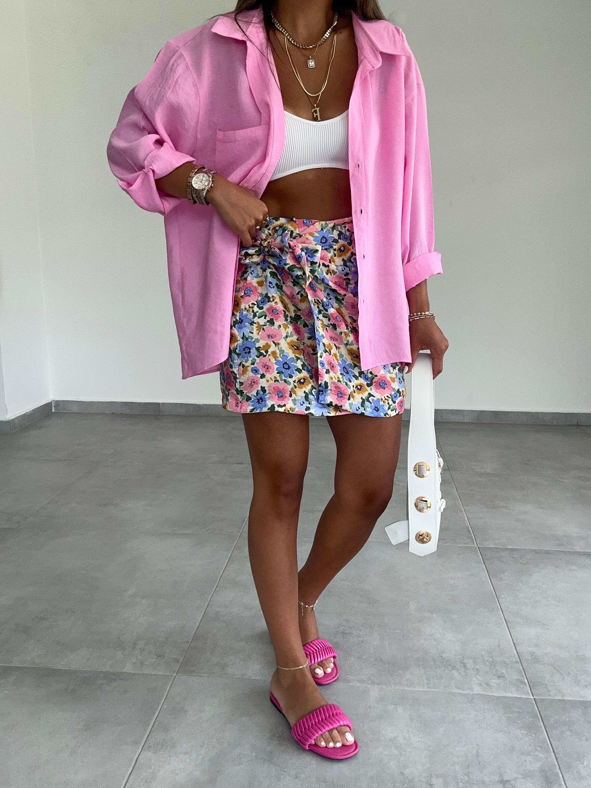 Pembe Oversize Gömlek