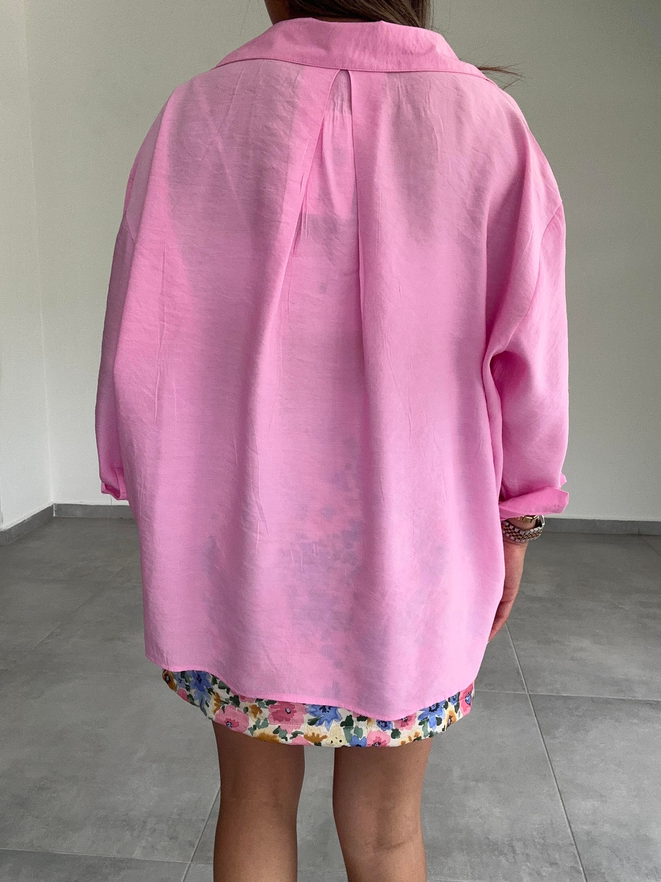 Pembe Oversize Gömlek