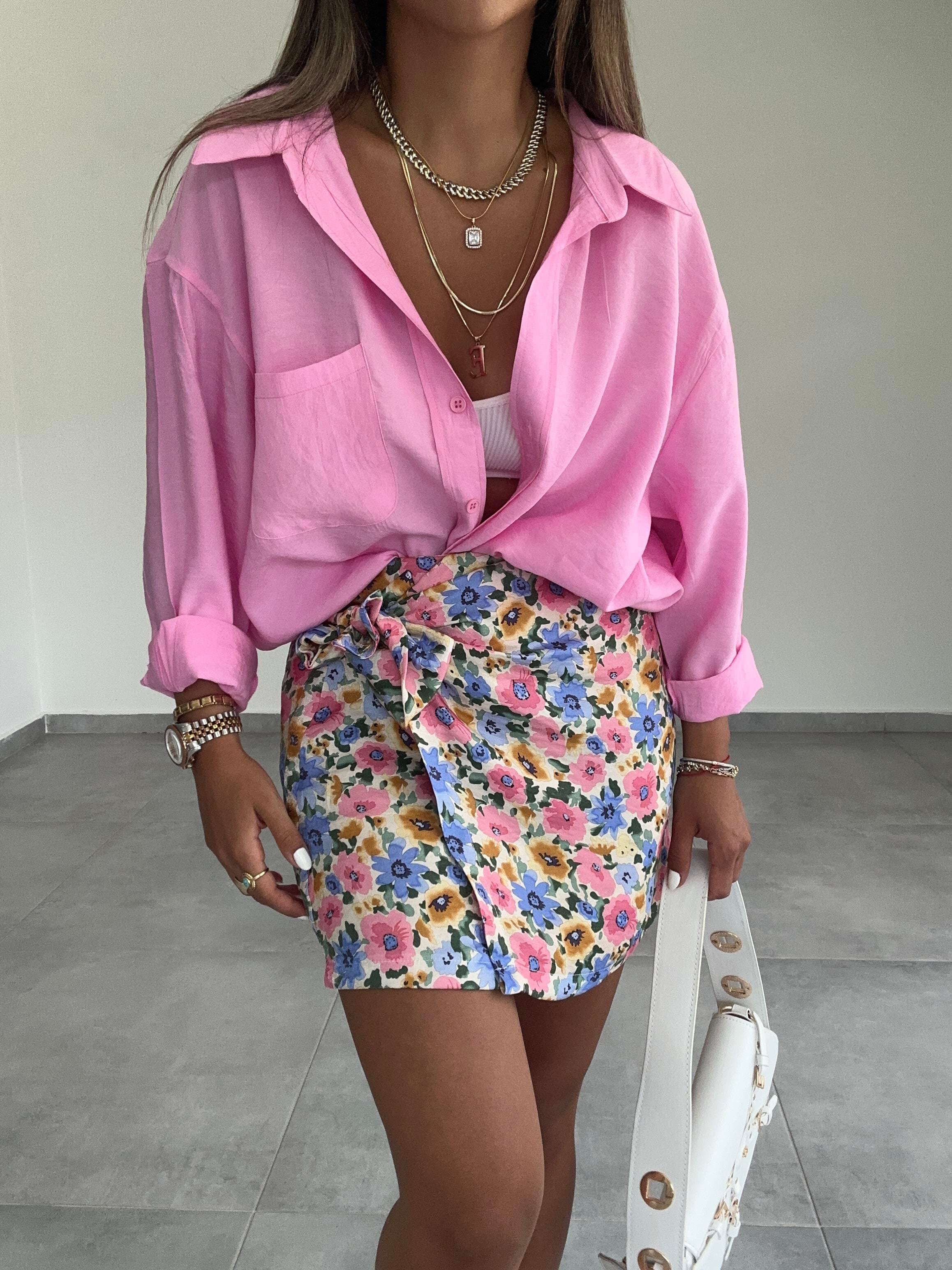 Pembe Oversize Gömlek