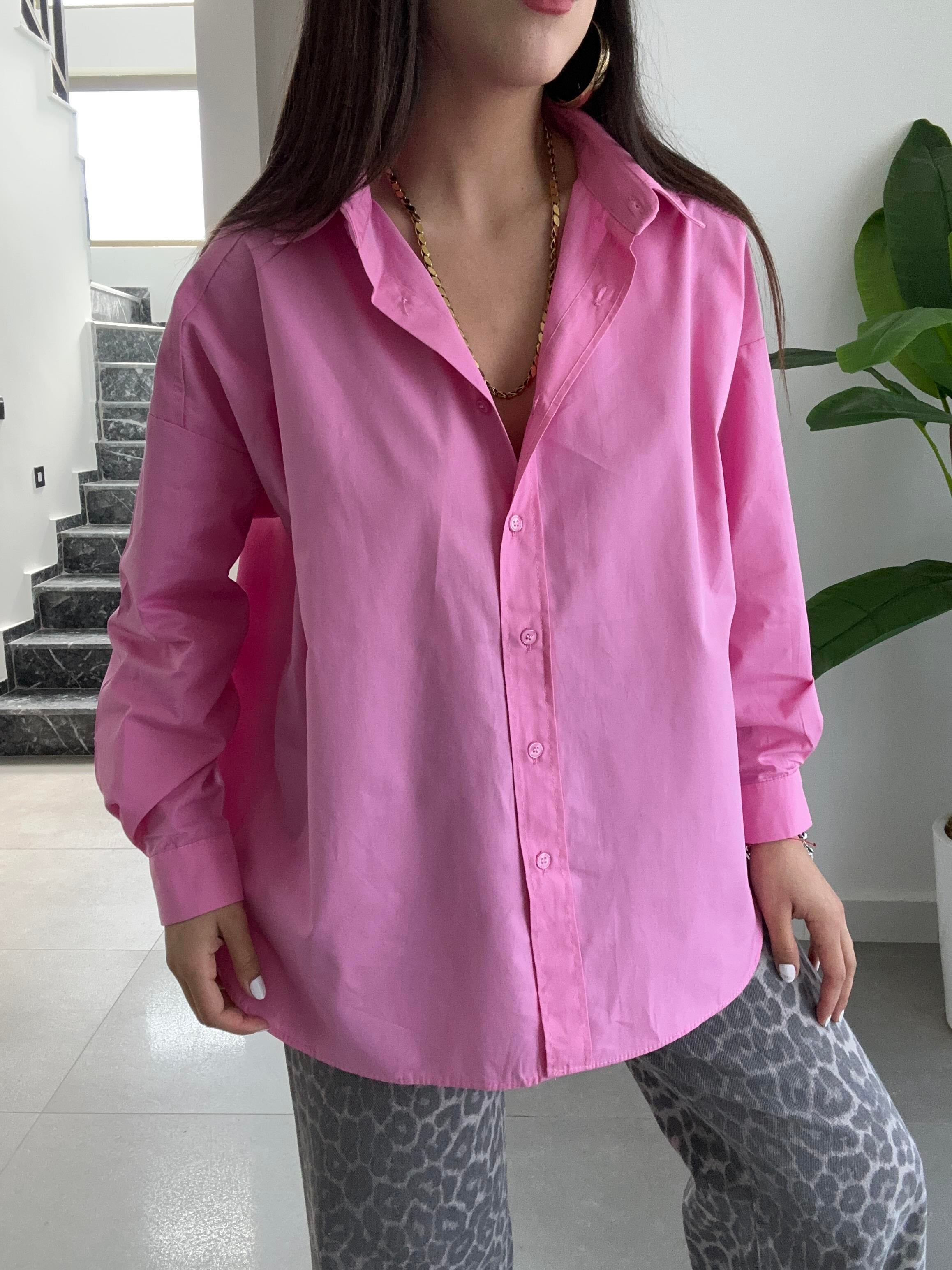 Pembe Poplin Gömlek