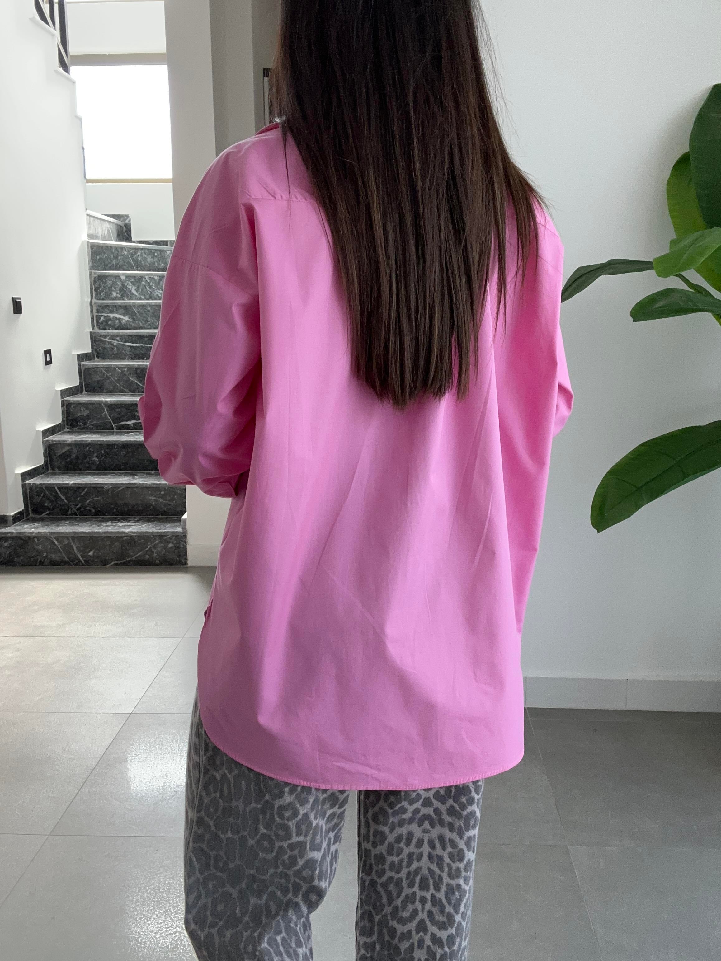 Pembe Poplin Gömlek