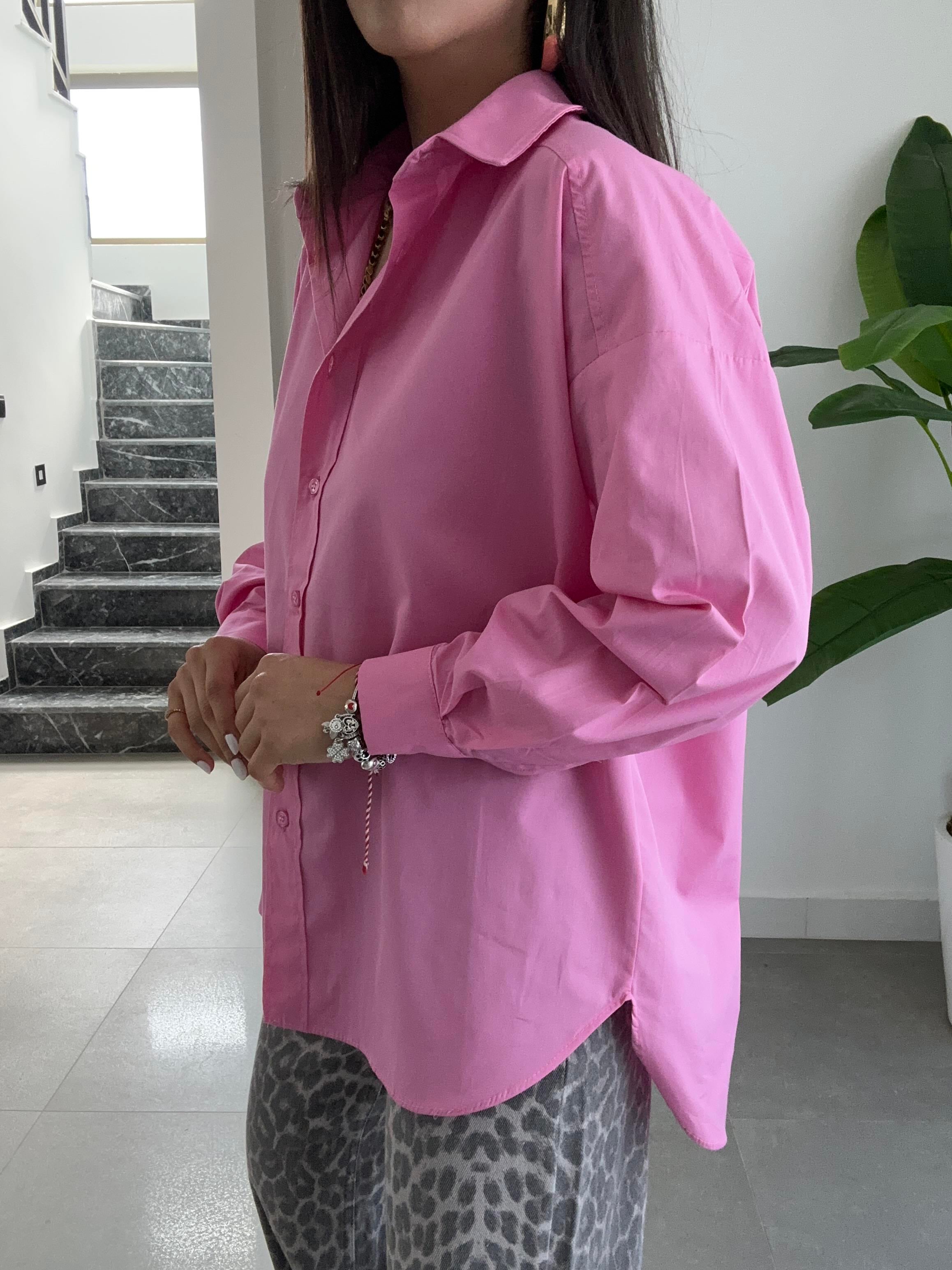 Pembe Poplin Gömlek