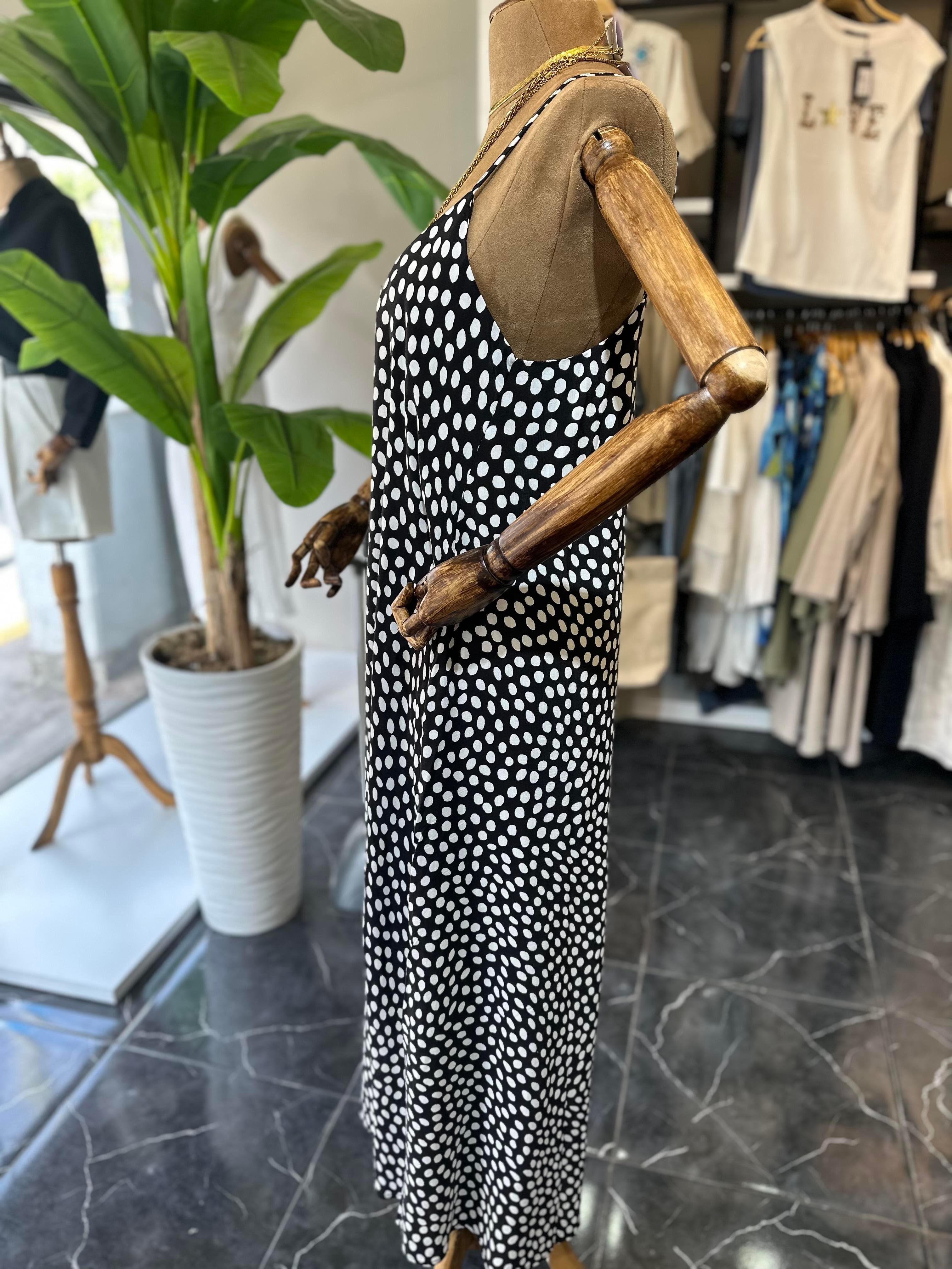 Puantiyeli Askılı Elbise