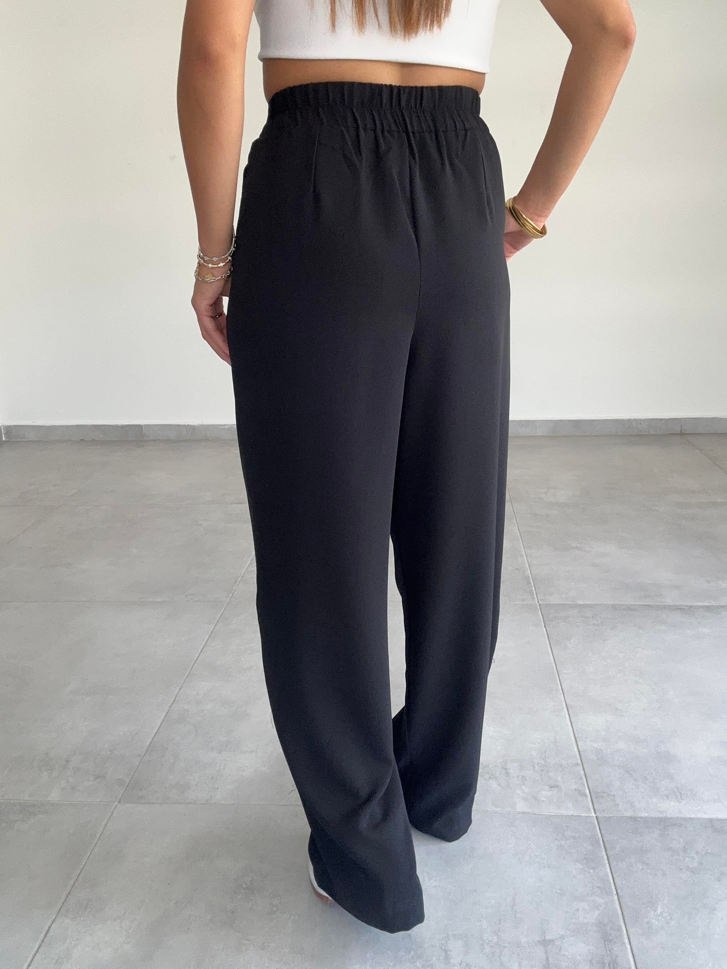 Rivero Siyah Pileli Palazzo