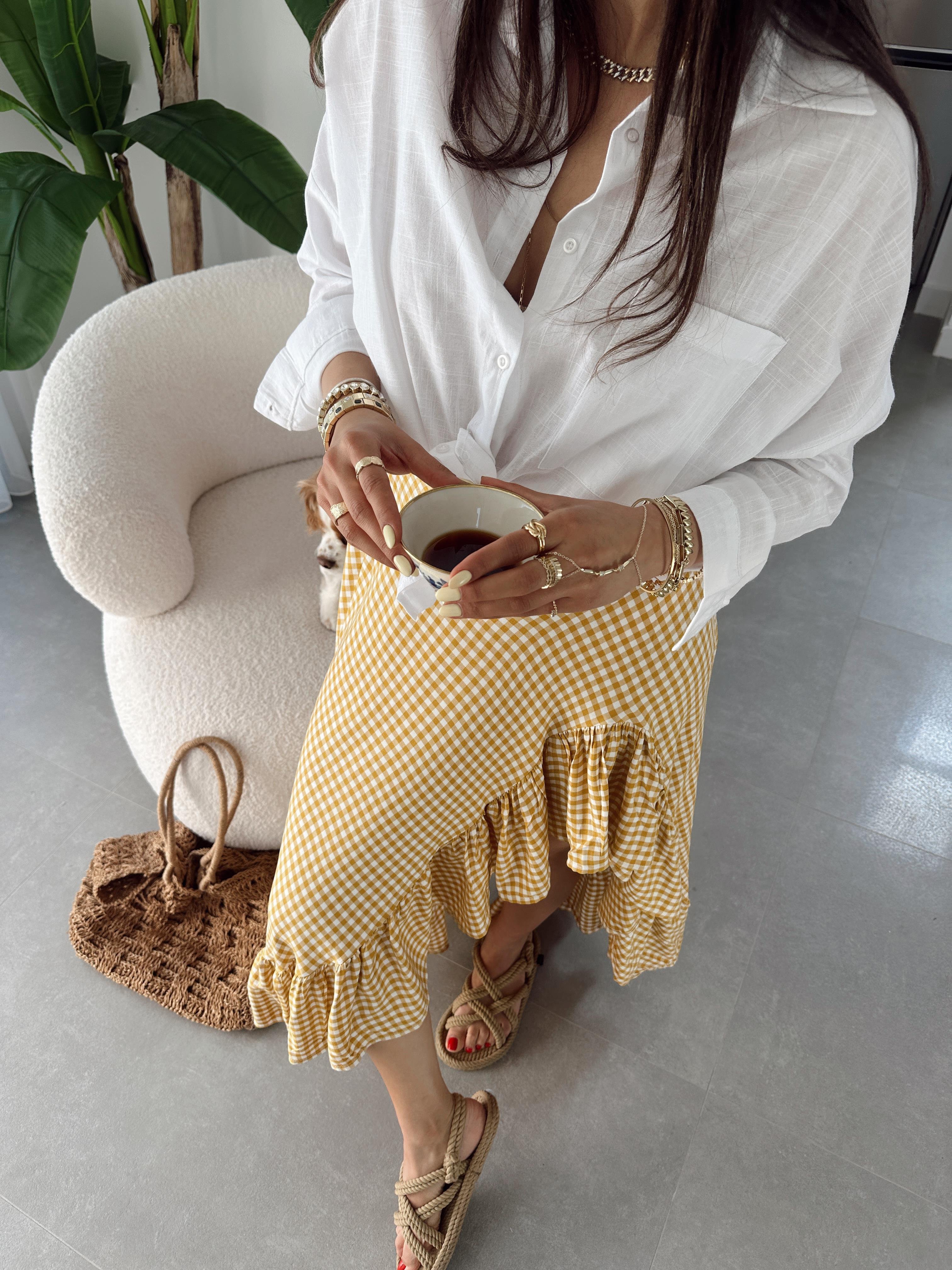 Sarı Asidora Pötikare Etek