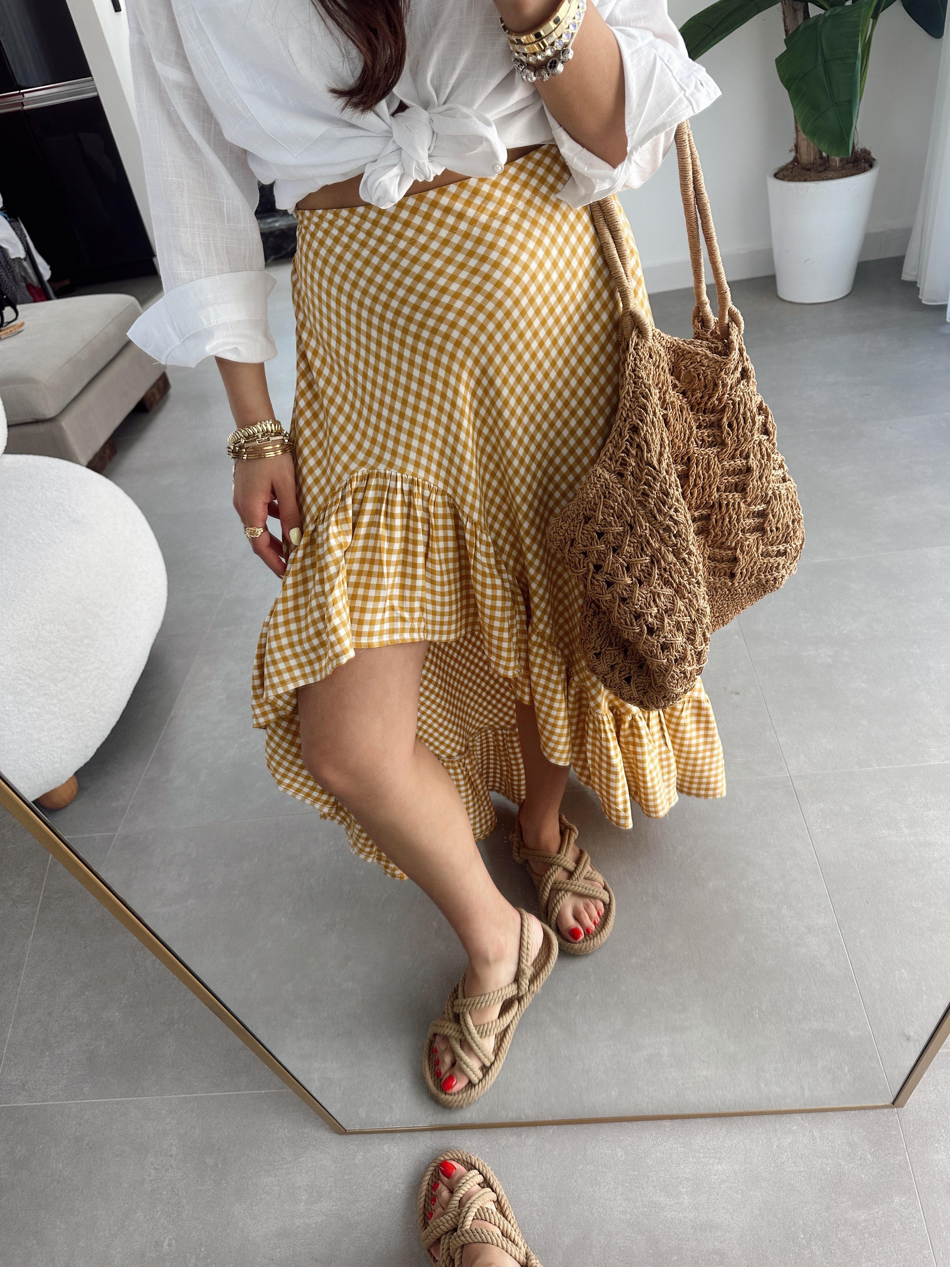 Sarı Asidora Pötikare Etek