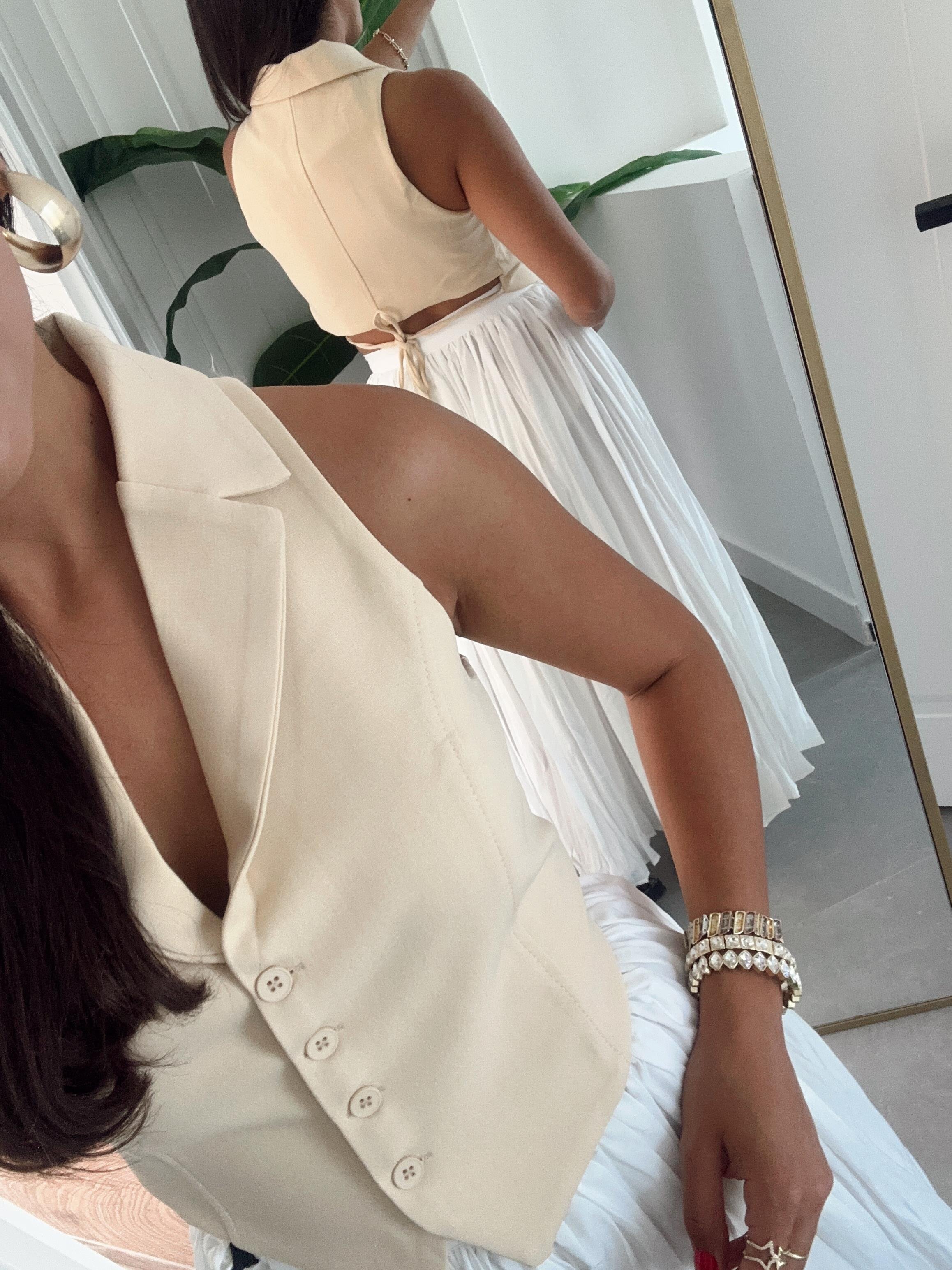 Sarı Belden Bağlamalı Gömlek