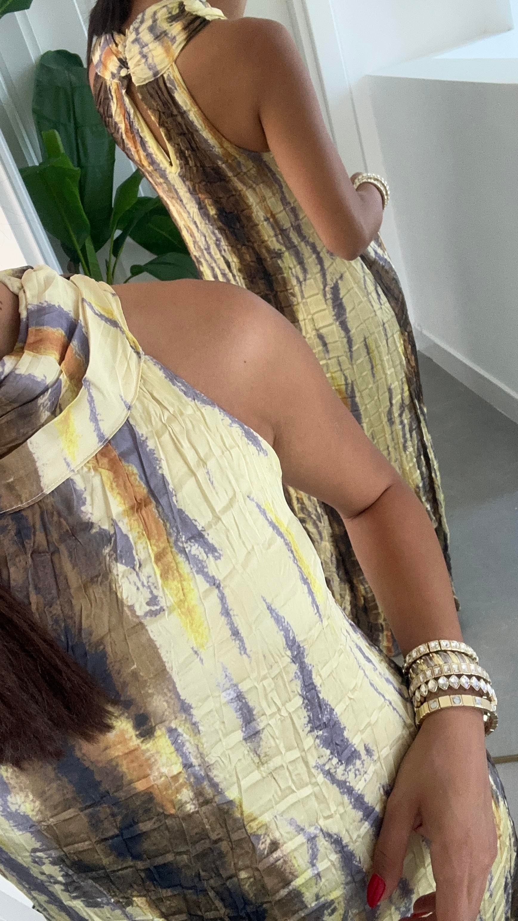 Sarı Kraşlı Elbise