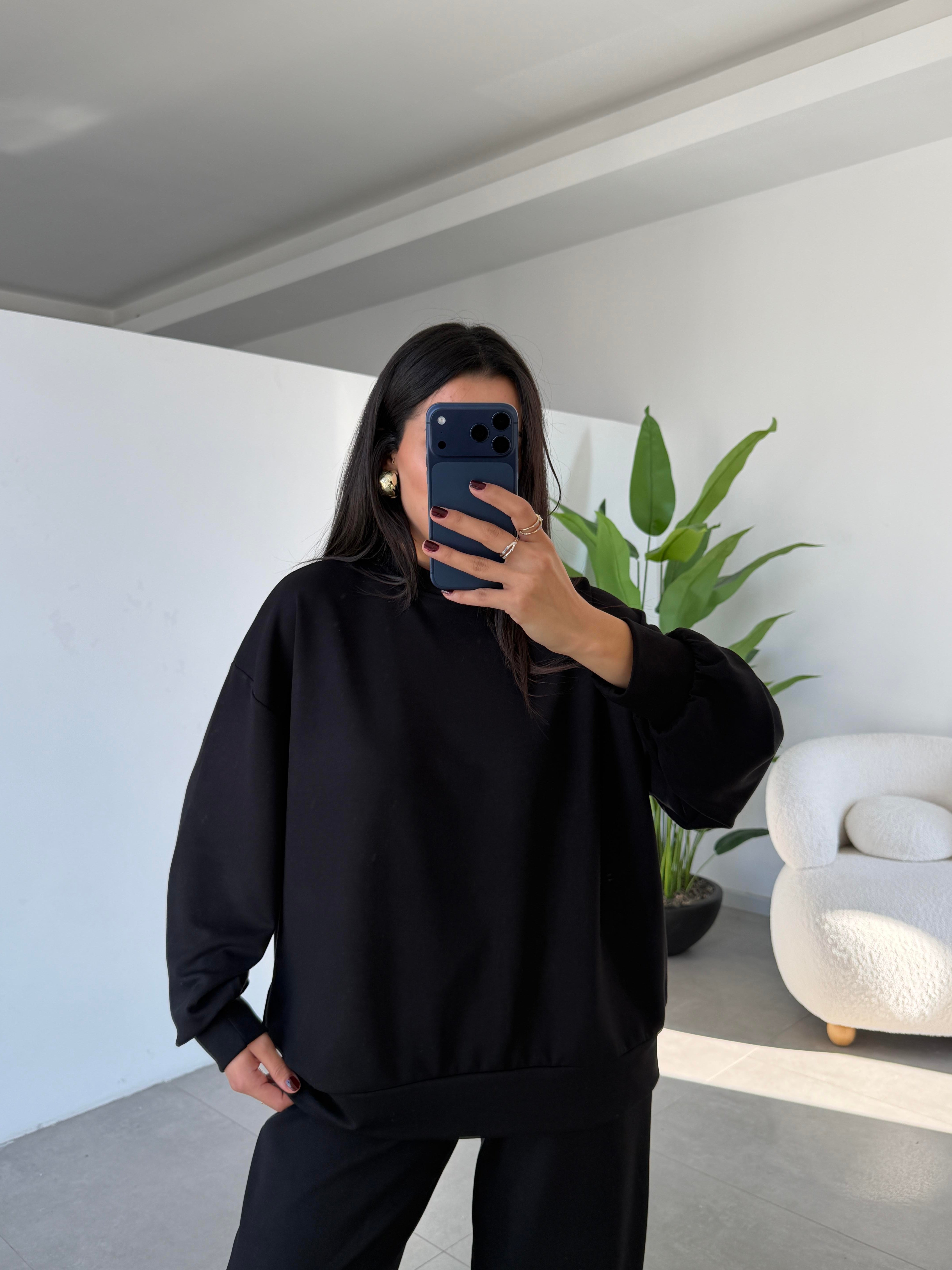 Siyah Bluz Pantolon Takım