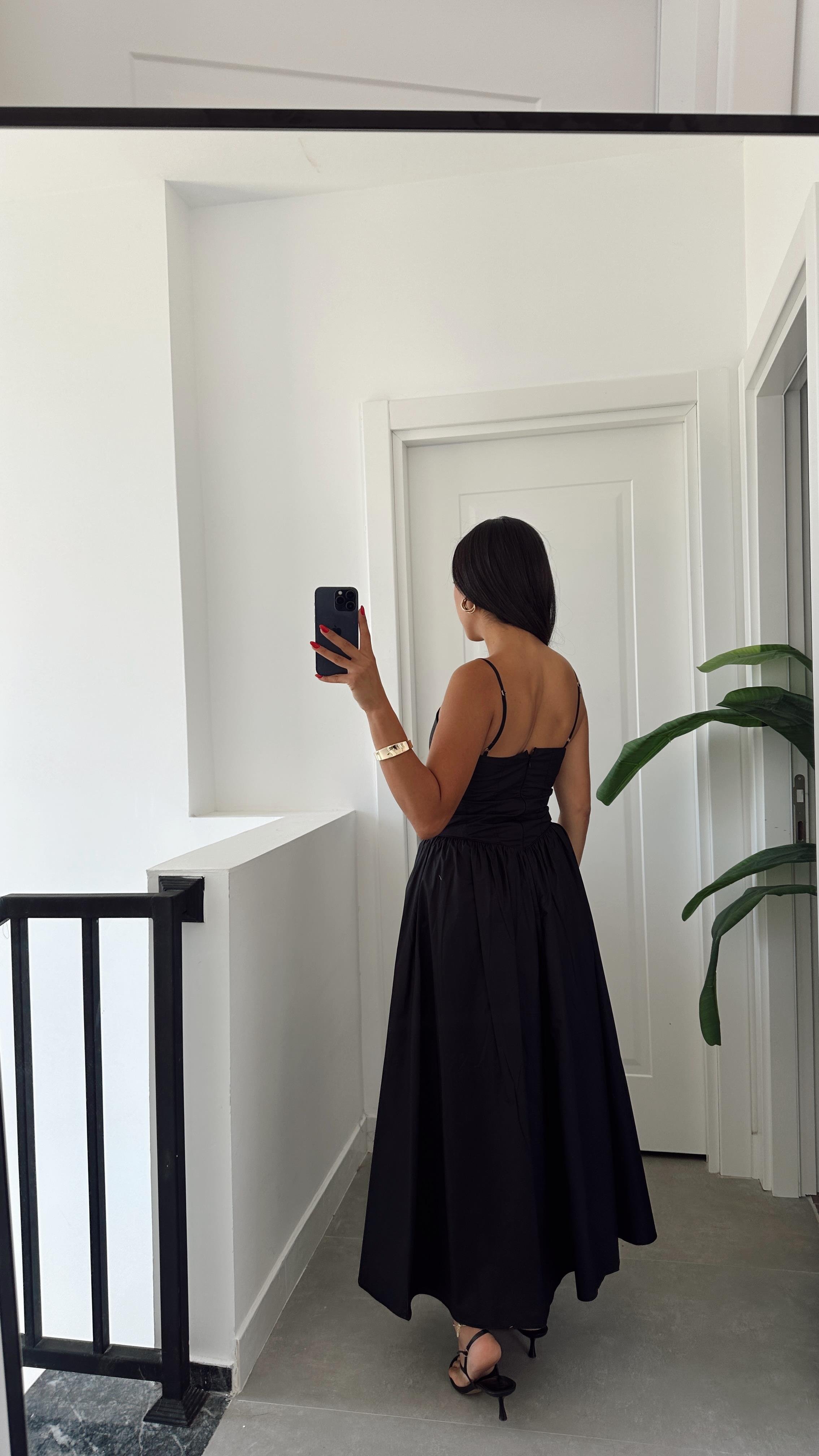 Siyah Candora Elbise