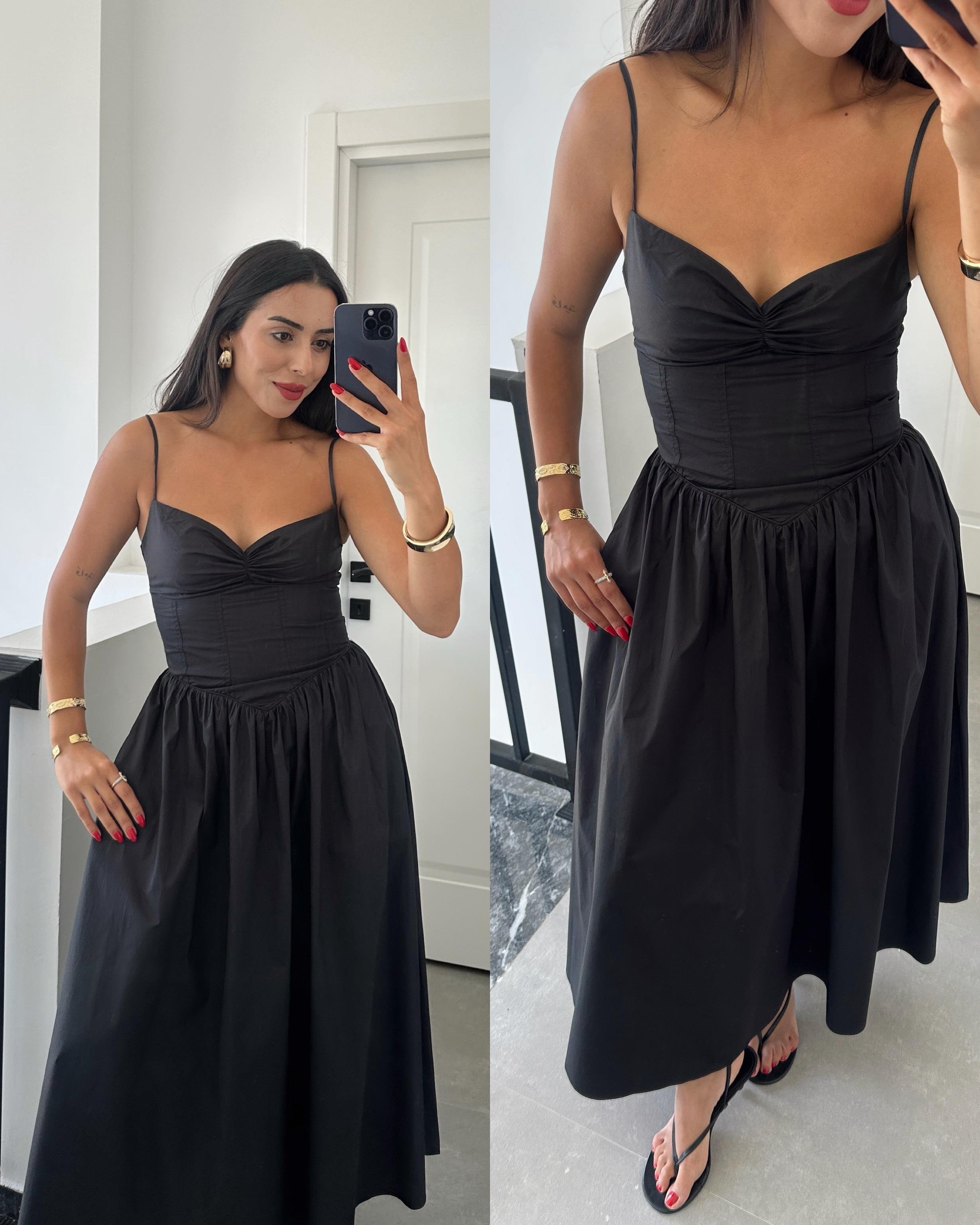 Siyah Candora Elbise