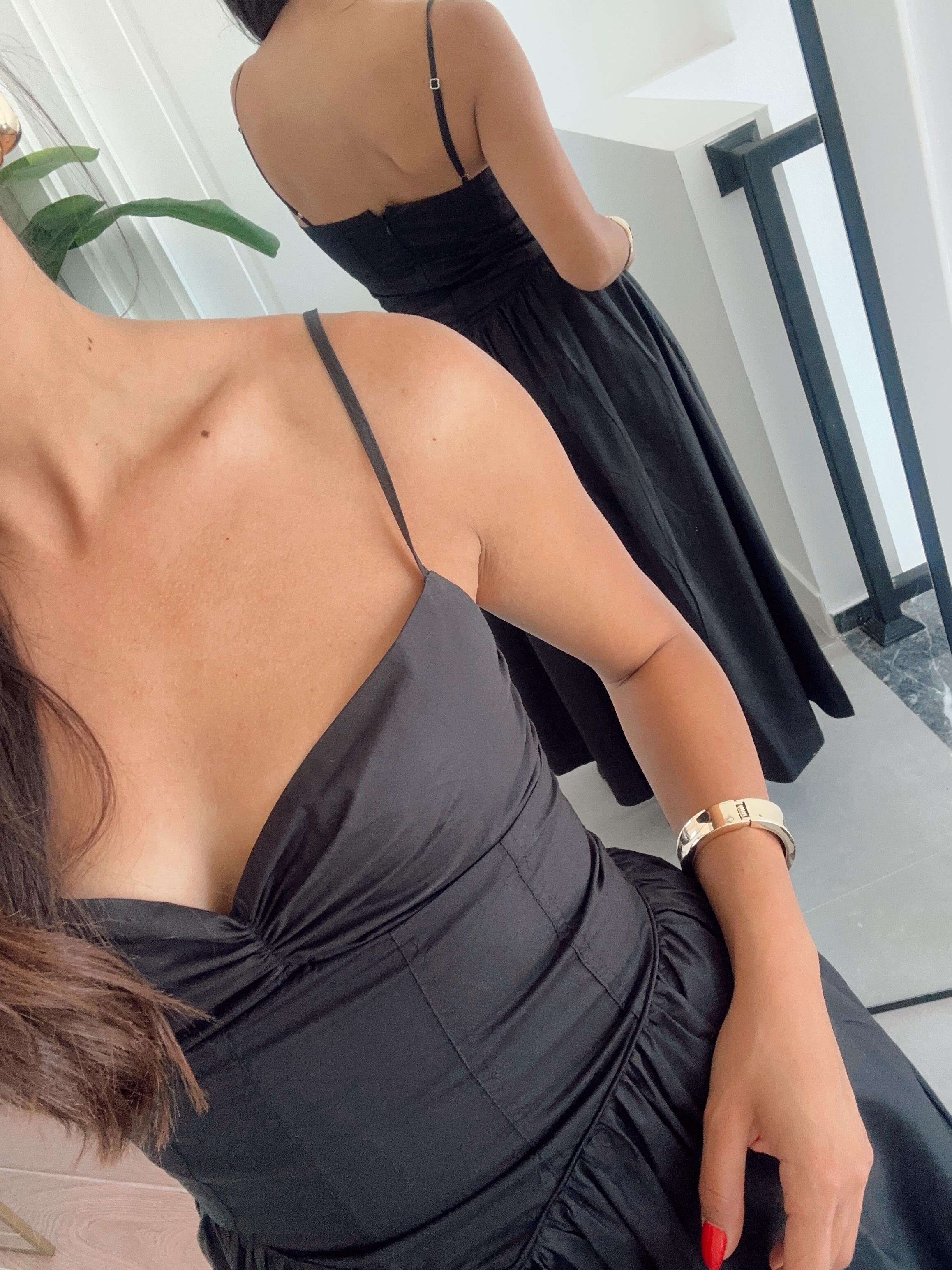 Siyah Candora Elbise