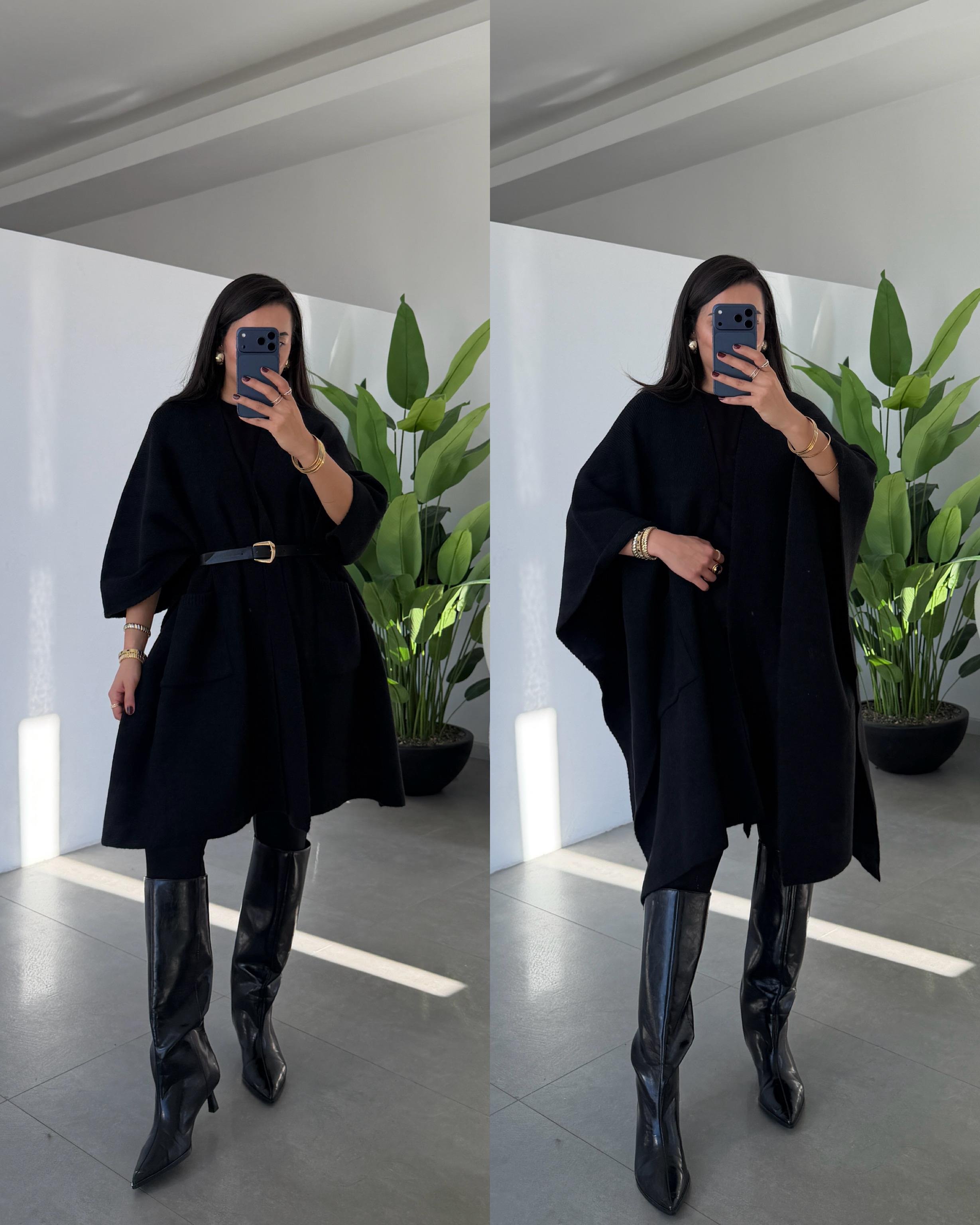 Siyah Cepli Triko Panço