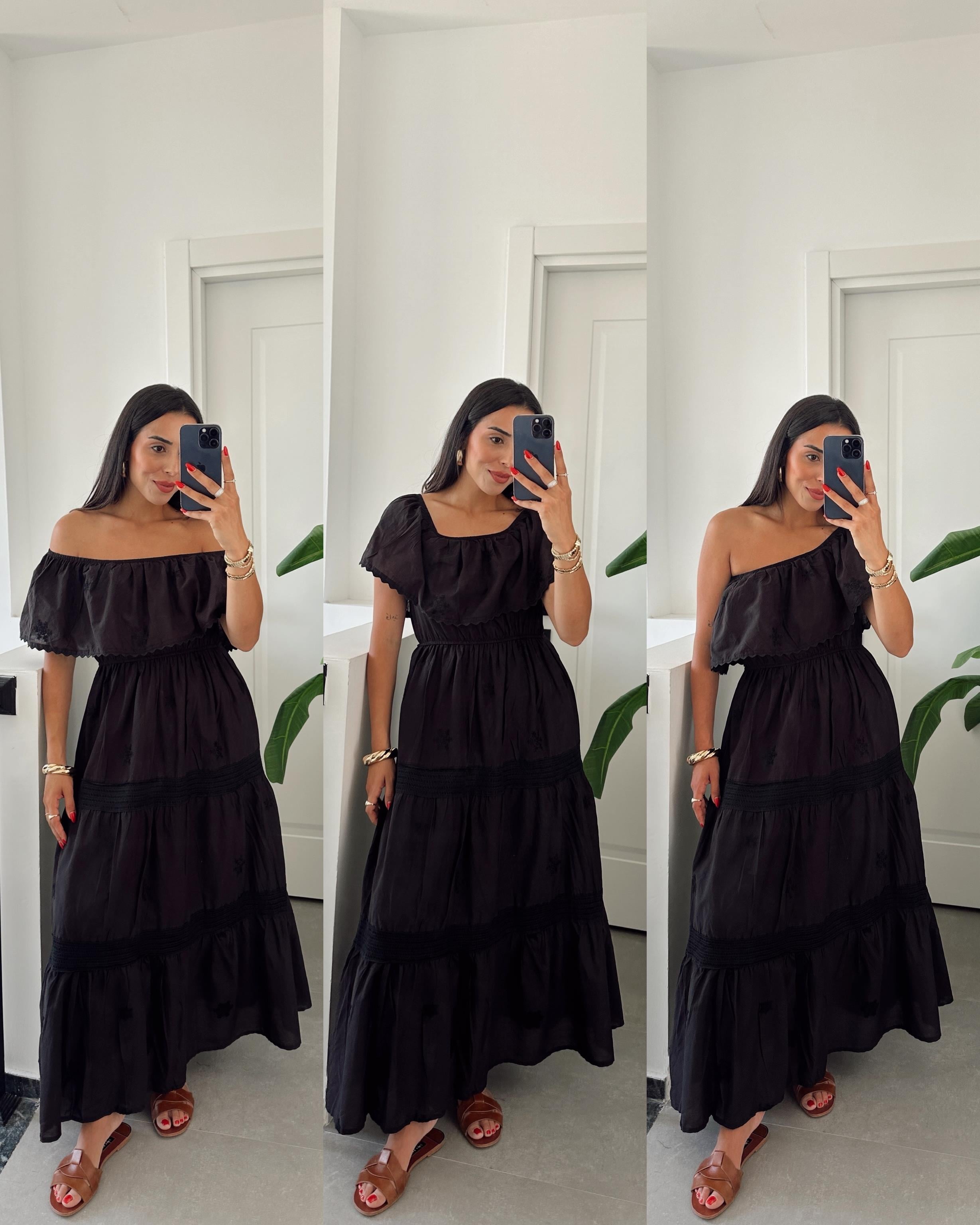 Siyah Dantelli Elbise