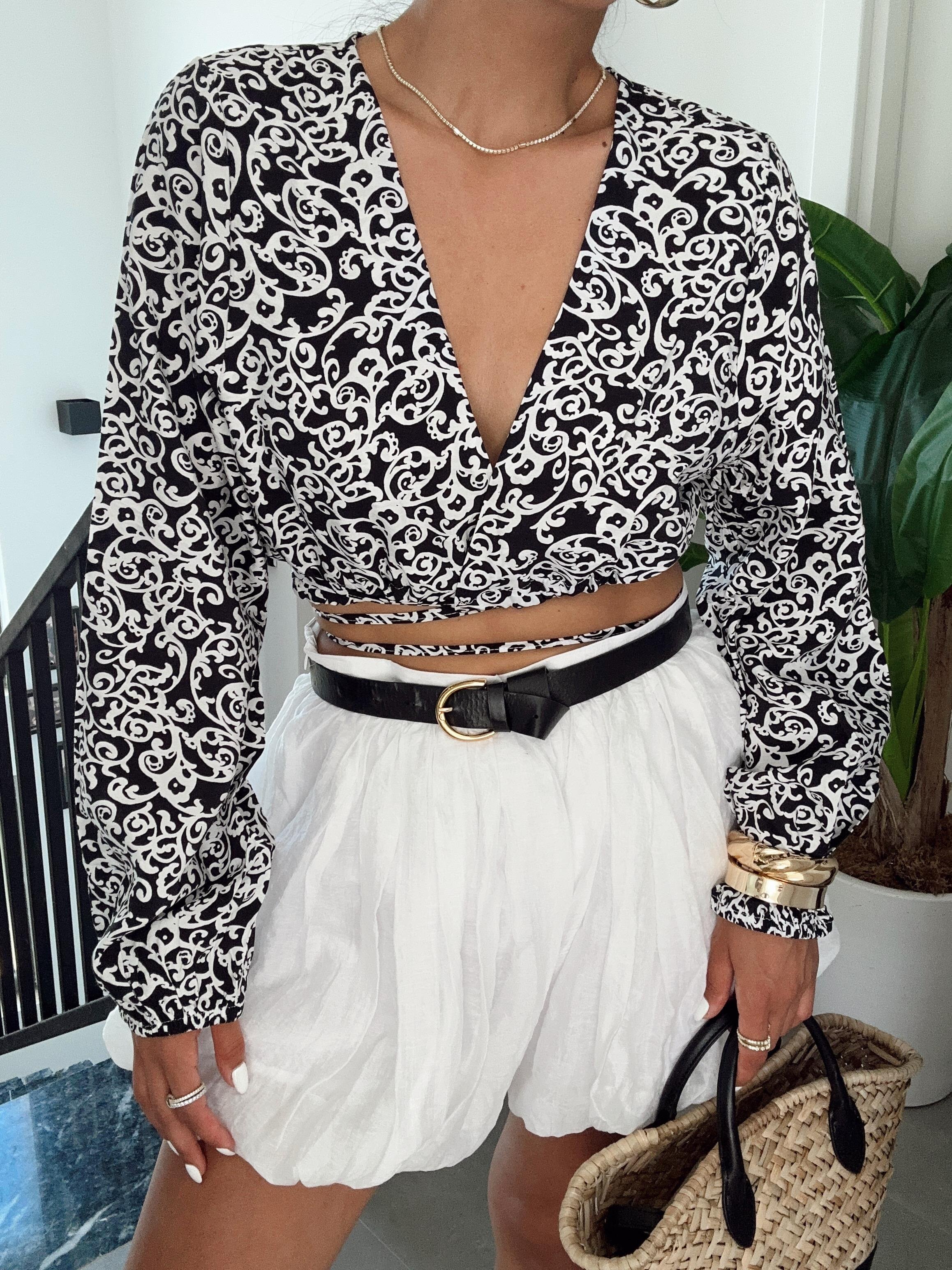 Siyah Erg Debbie Bluz